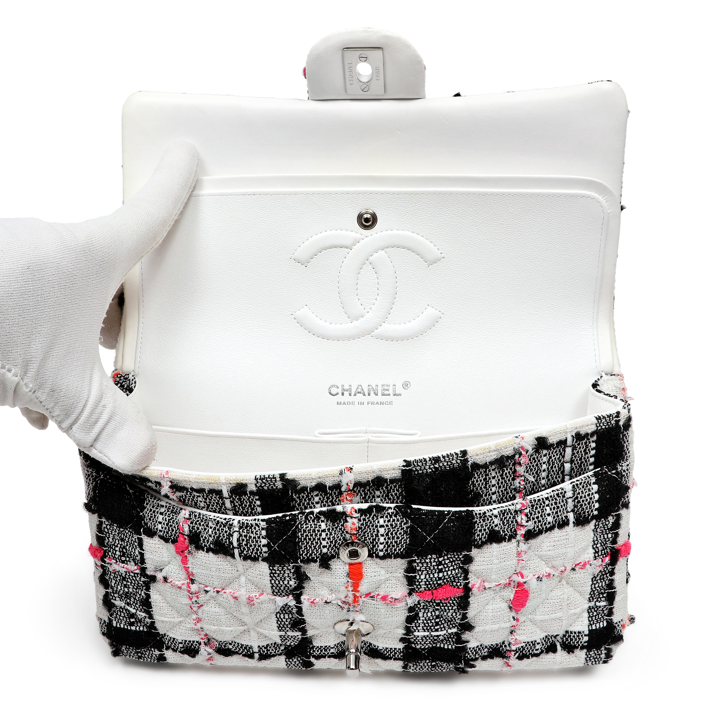 Chanel Mini Rectangular Classic Single Flap Shoulder Bag Tweed Neon Accents