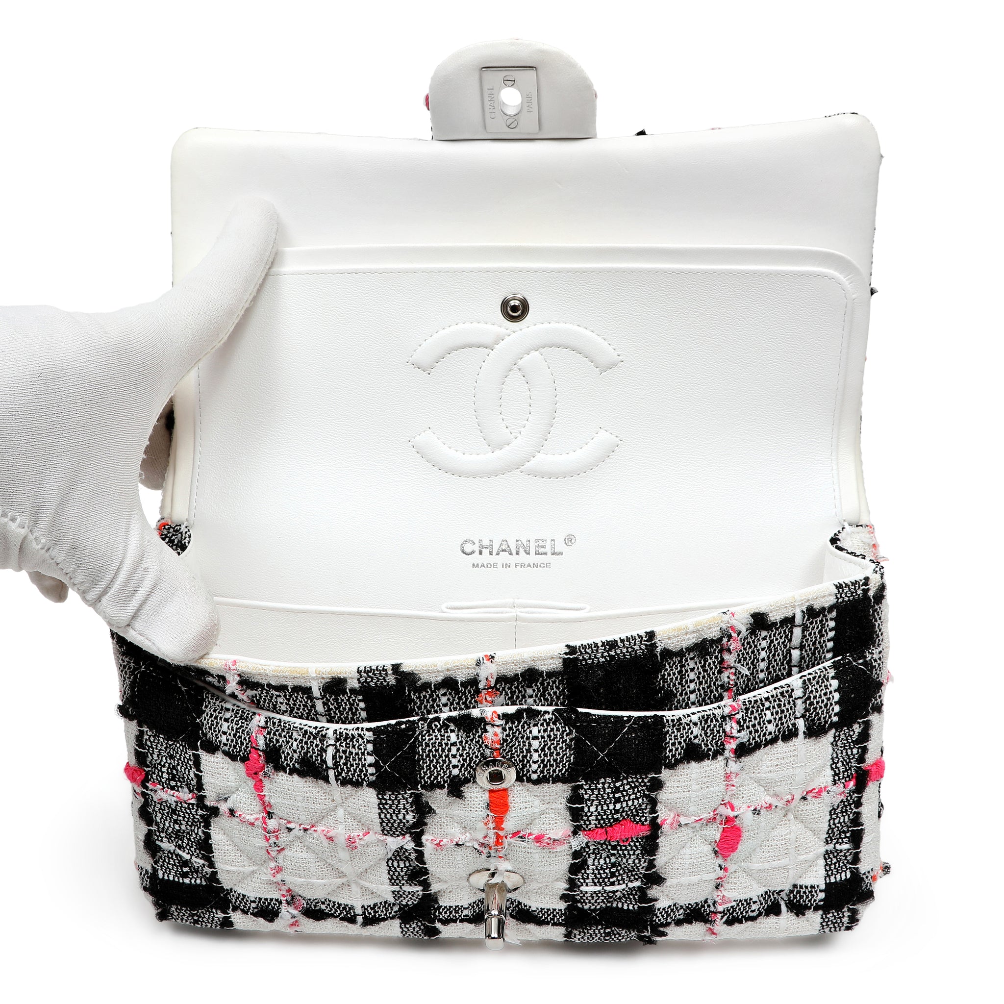 Chanel Mini Rectangular Classic Single Flap Shoulder Bag Tweed Neon Accents