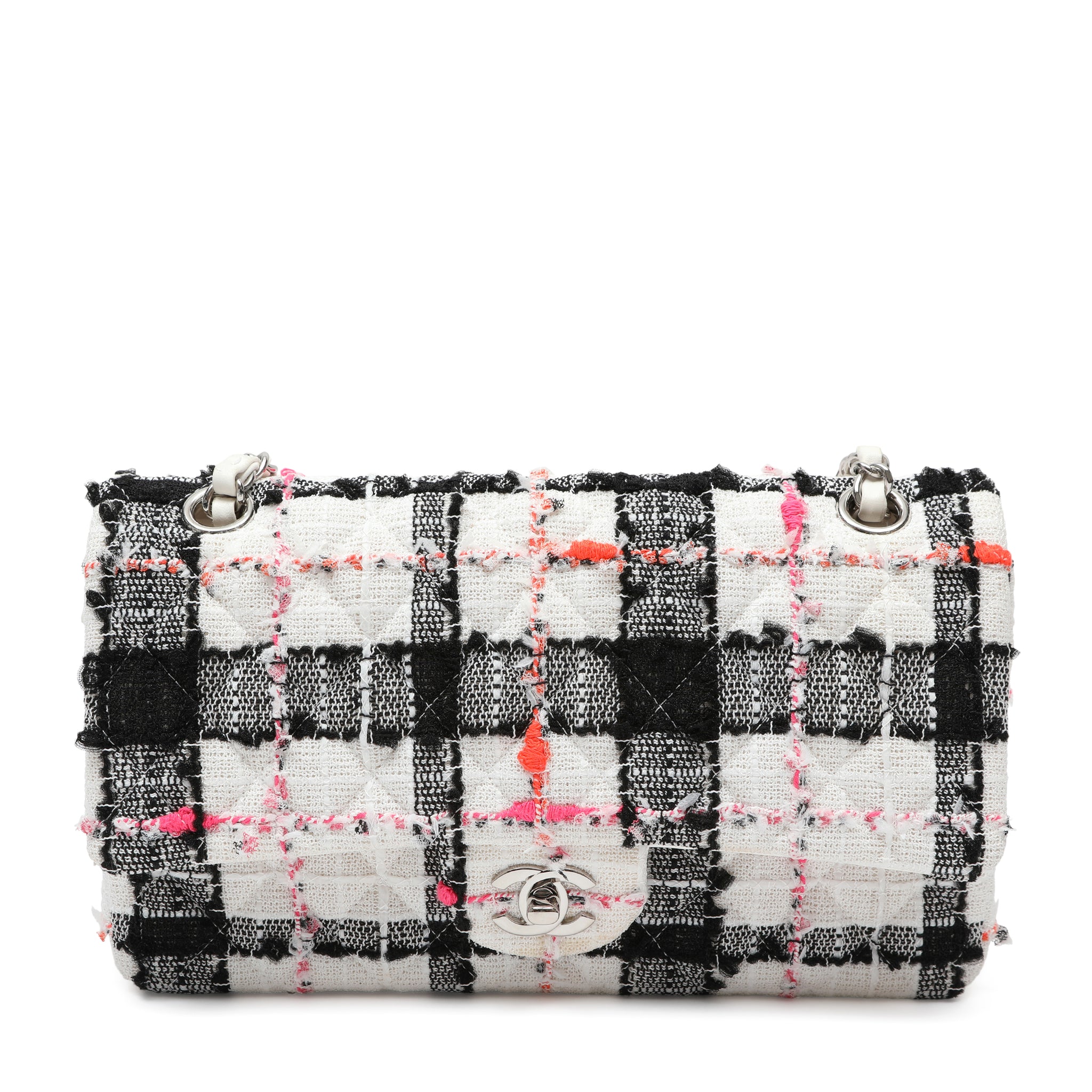 Chanel Mini Rectangular Classic Single Flap Shoulder Bag Tweed Neon Accents