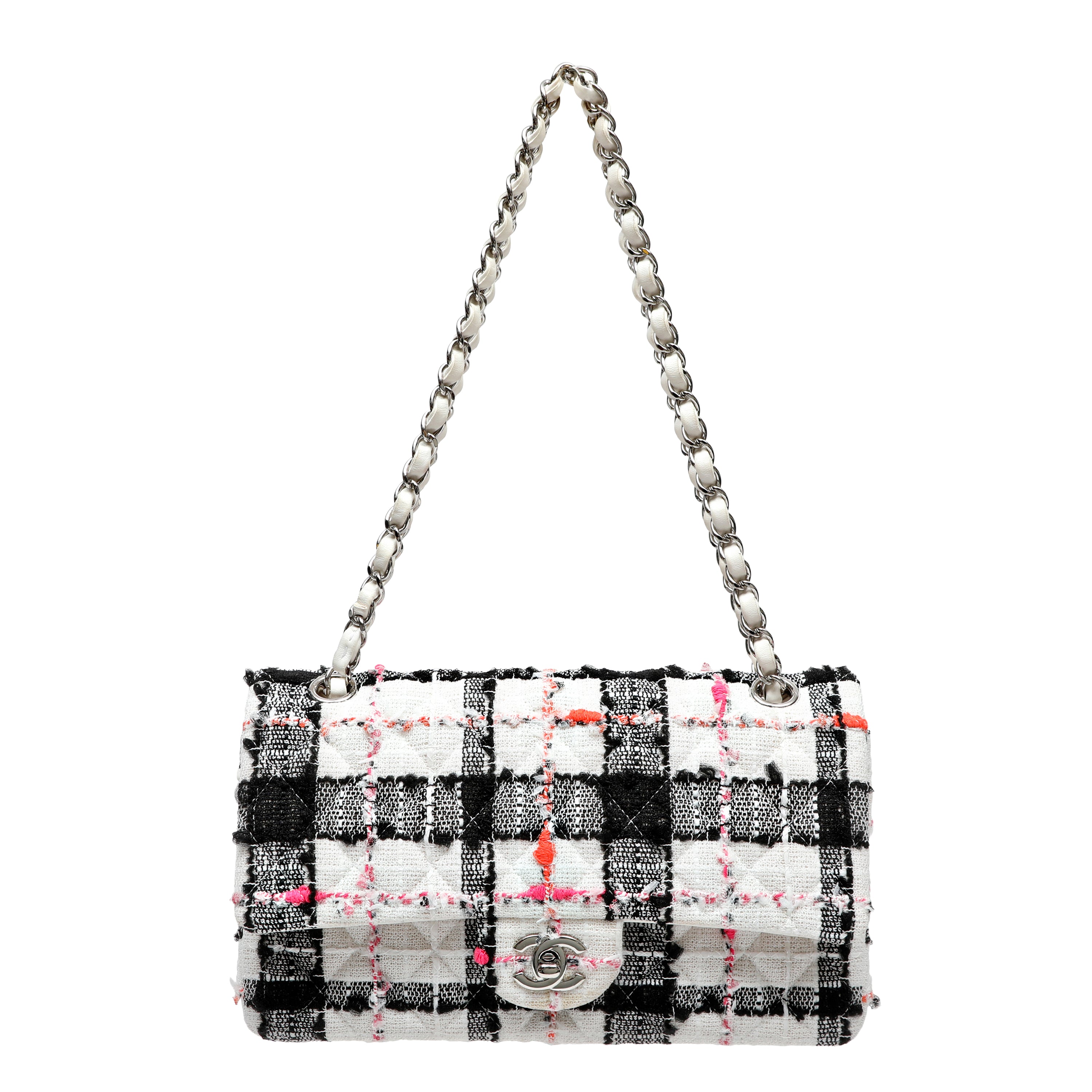 Chanel Mini Rectangular Classic Single Flap Shoulder Bag Tweed Neon Accents