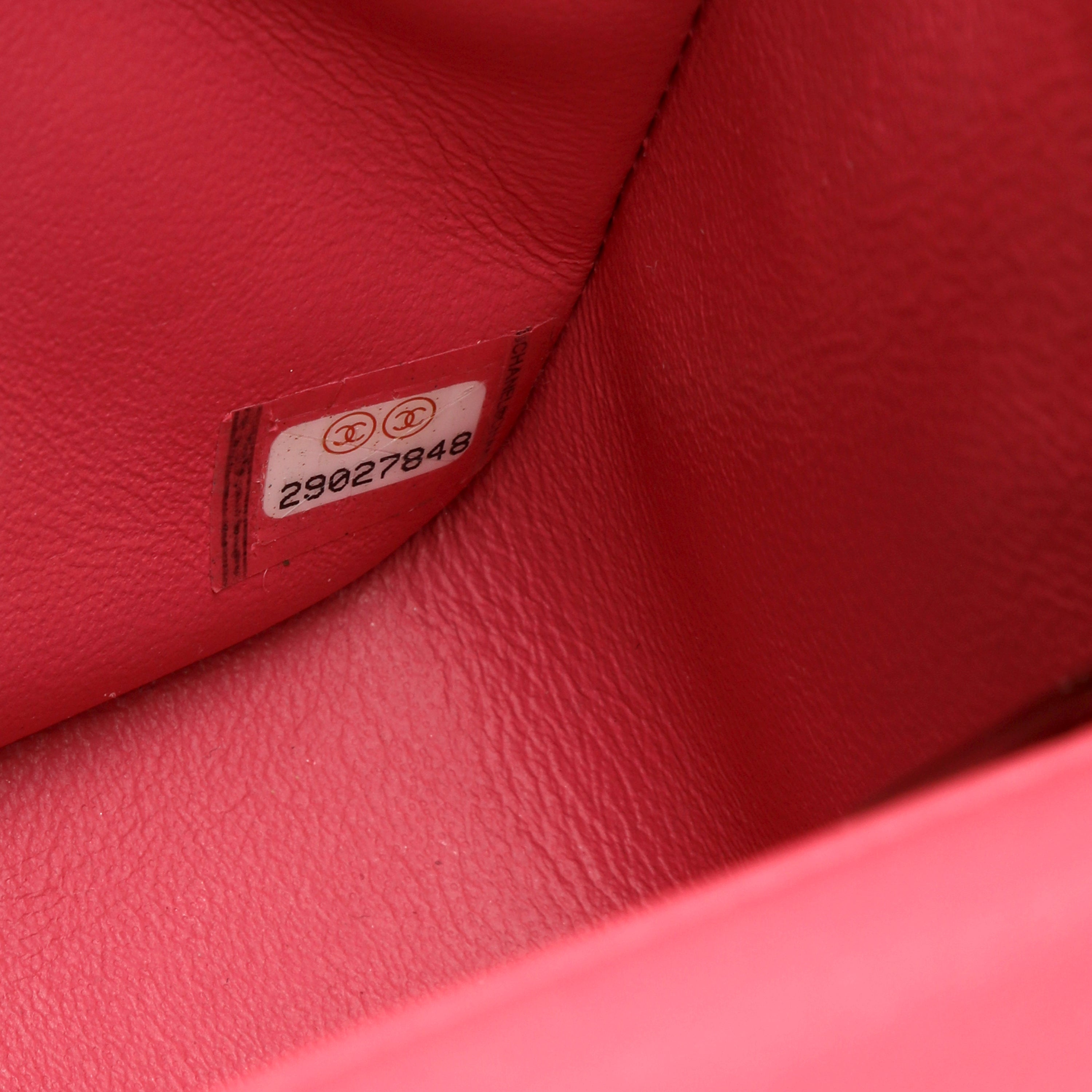 Chanel Mini Square Classic Flap Bag Pink Quilted Lambskin w SH