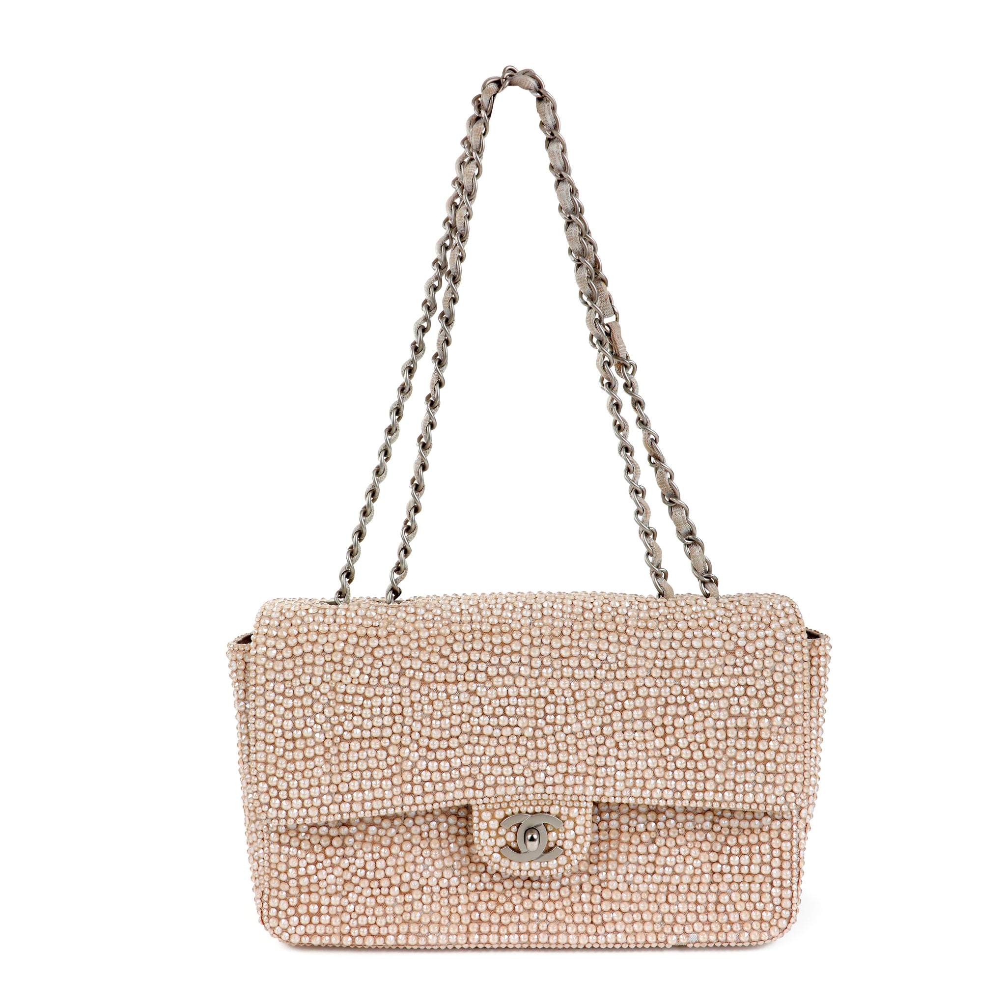 Chanel Paris-Cosmopolite Métiers d'Art Pearl Mini Flap Bag Gold Leather Faux Pearl Beads