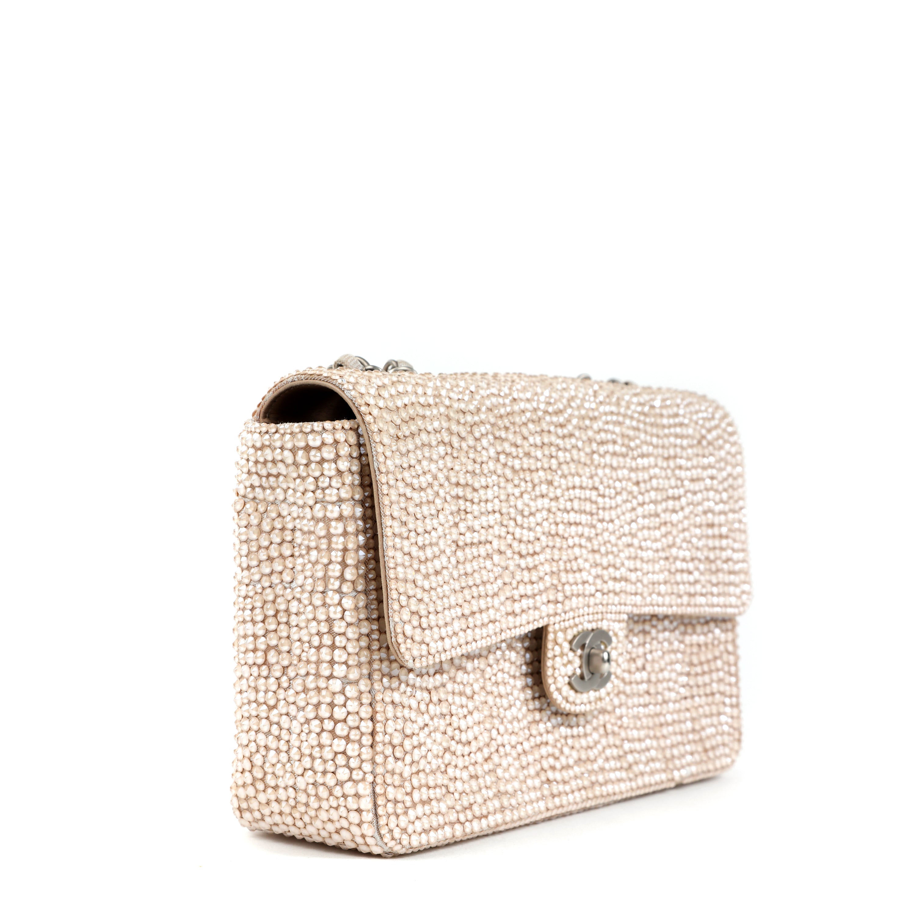 Chanel Paris-Cosmopolite Métiers d'Art Pearl Mini Flap Bag Gold Leather Faux Pearl Beads