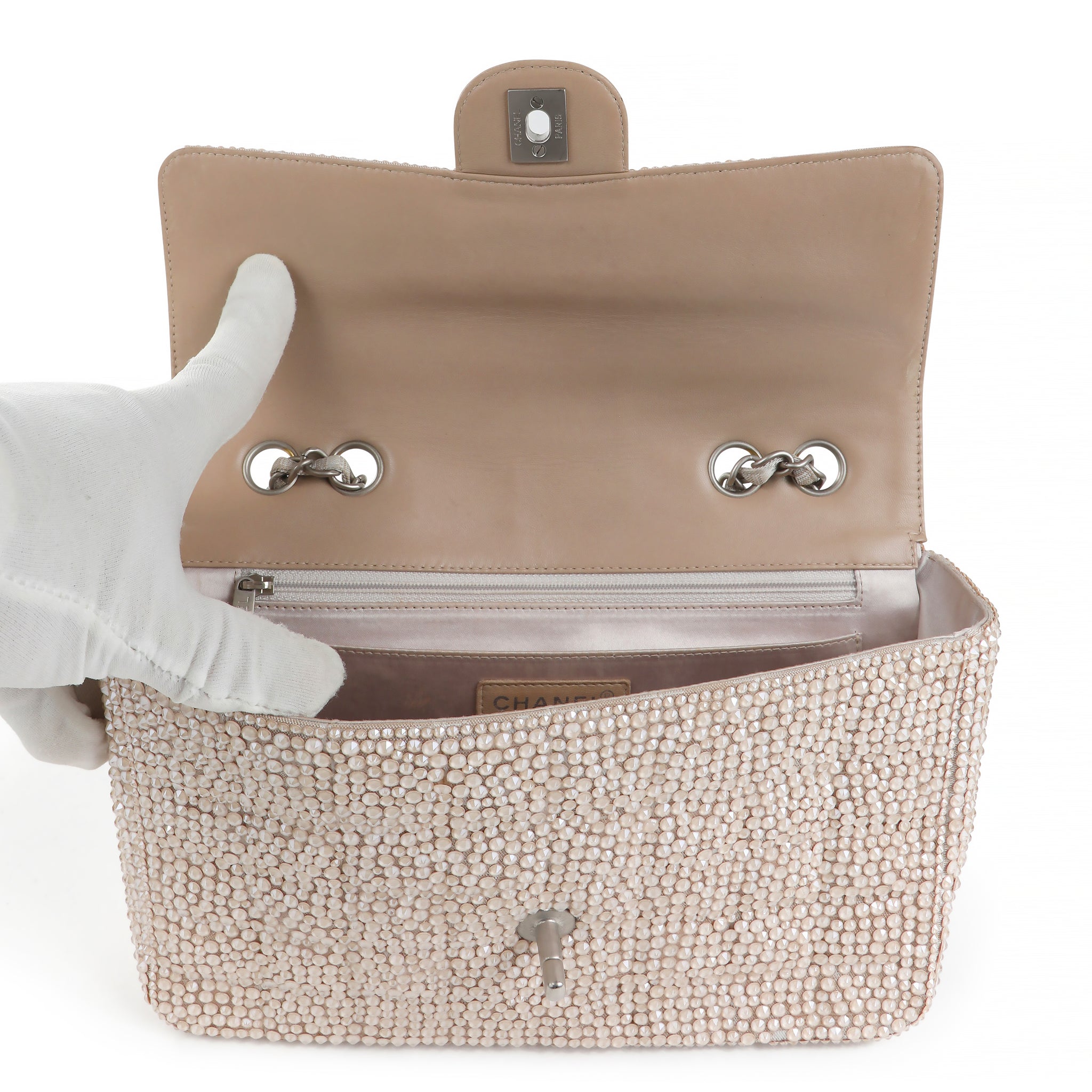 Chanel Paris-Cosmopolite Métiers d'Art Pearl Mini Flap Bag Gold Leather Faux Pearl Beads