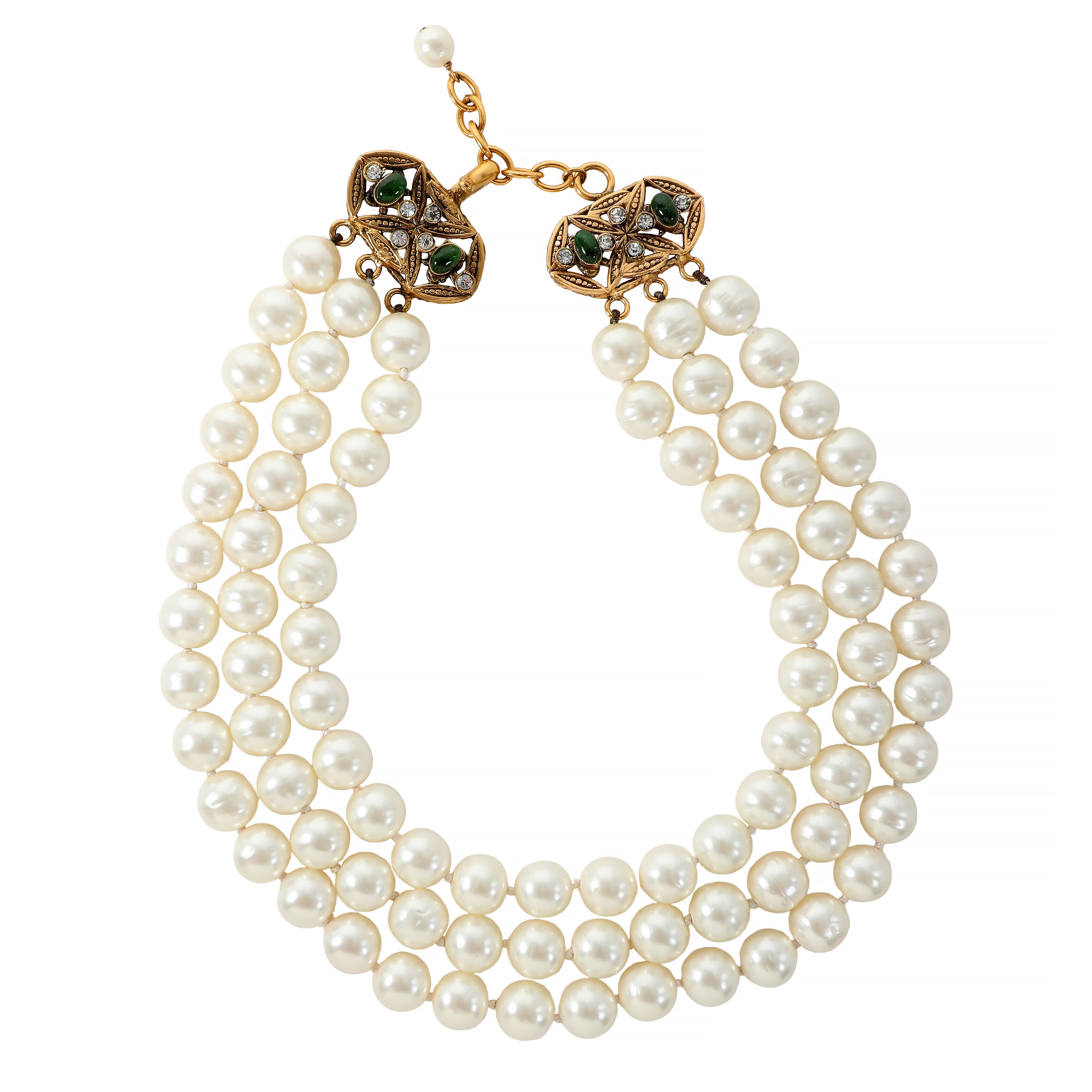 Chanel Pearl, Emerald, Diamond Necklace
