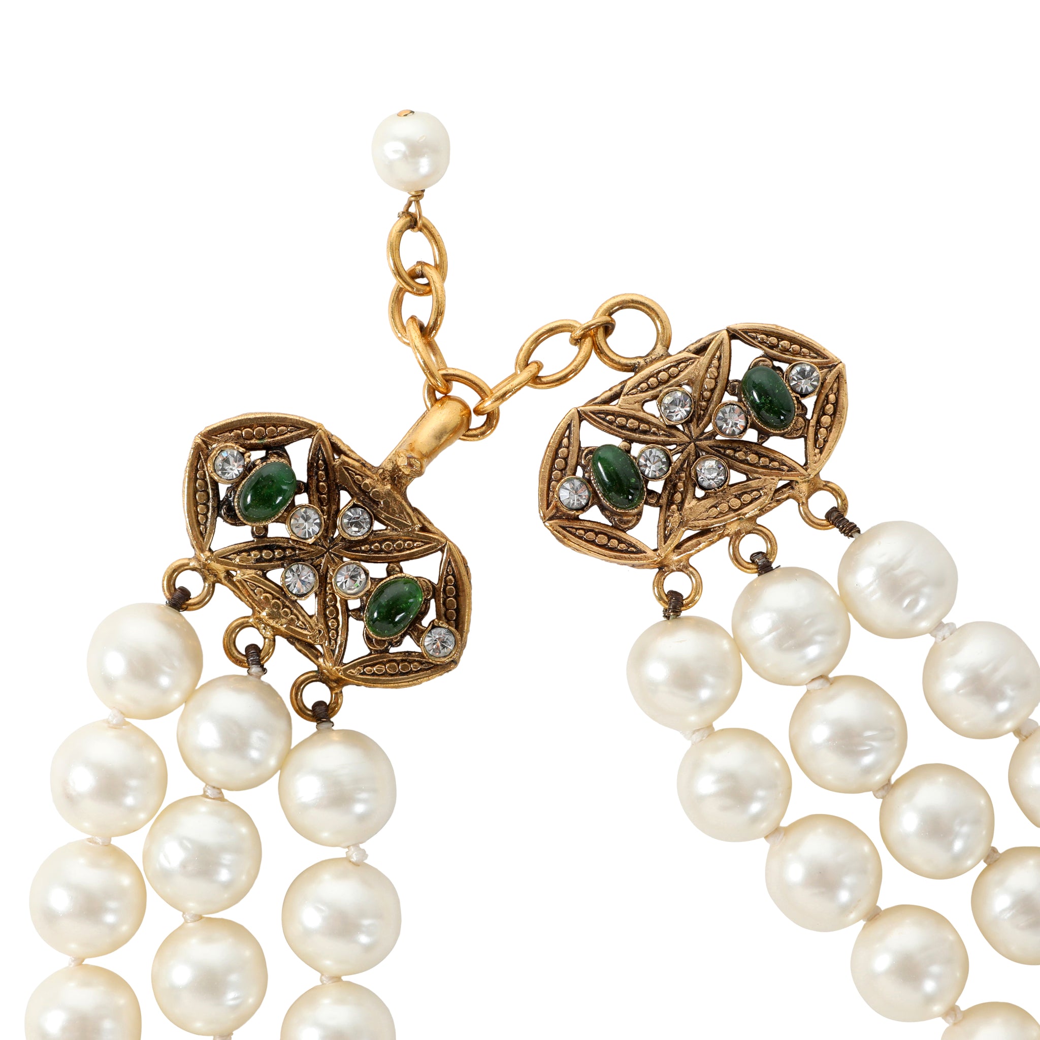 Chanel Pearl, Emerald, Diamond Necklace