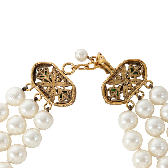 Chanel Vintage Multi Strand Pearl Choker w/Gropox Clasp – Only