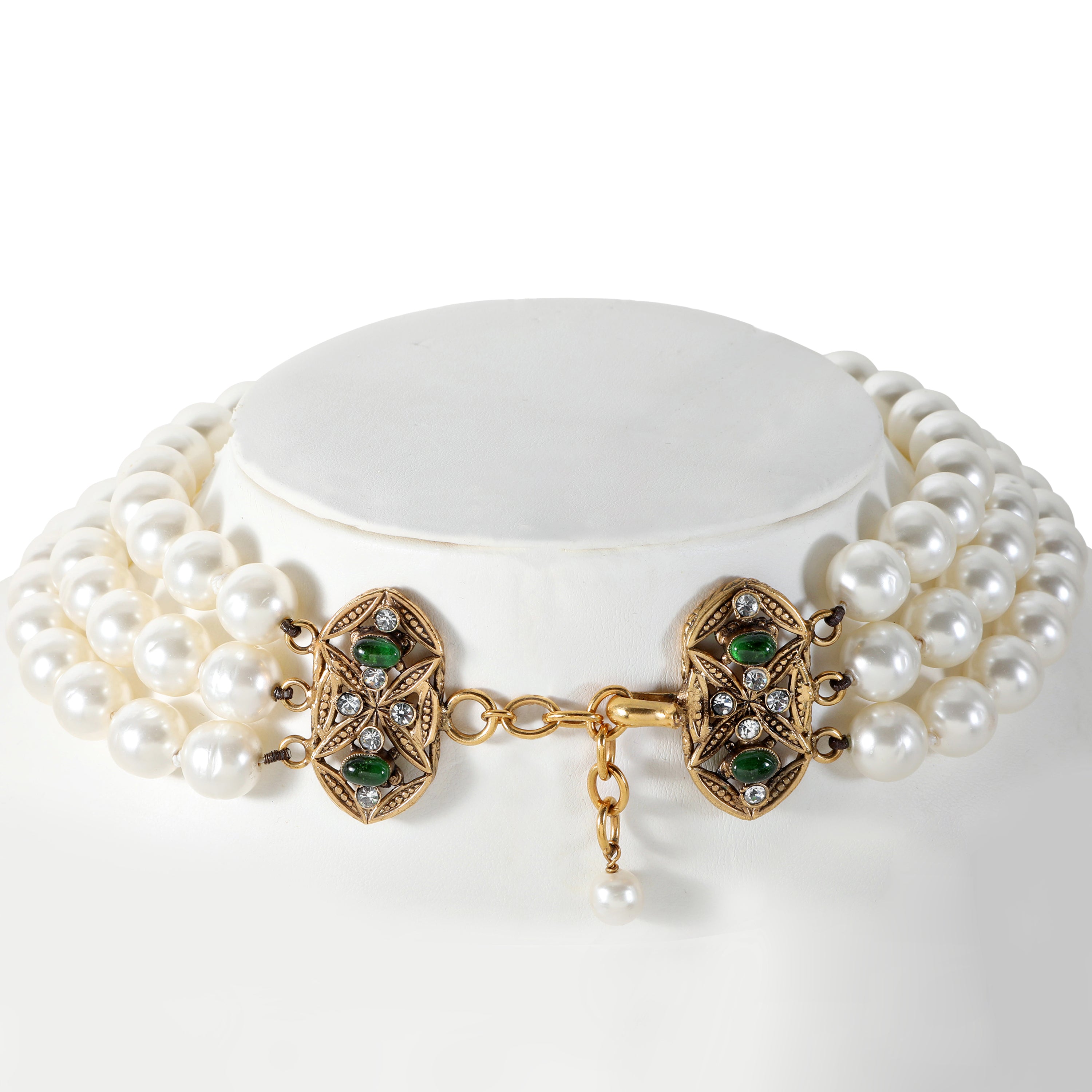 Chanel Pearl, Emerald, Diamond Necklace