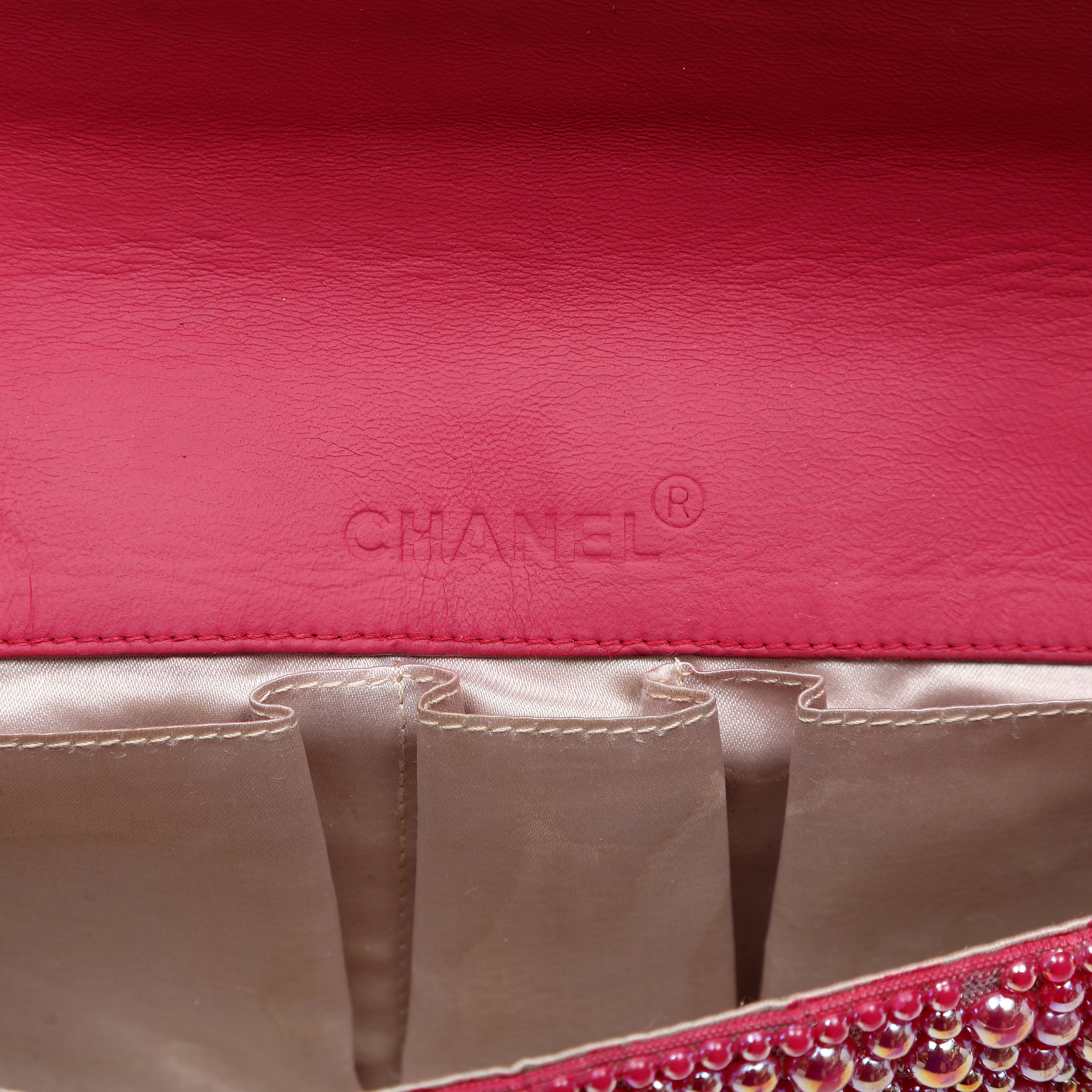 Chanel East West w/Pink Swarovski Pearls and Silver Hardware