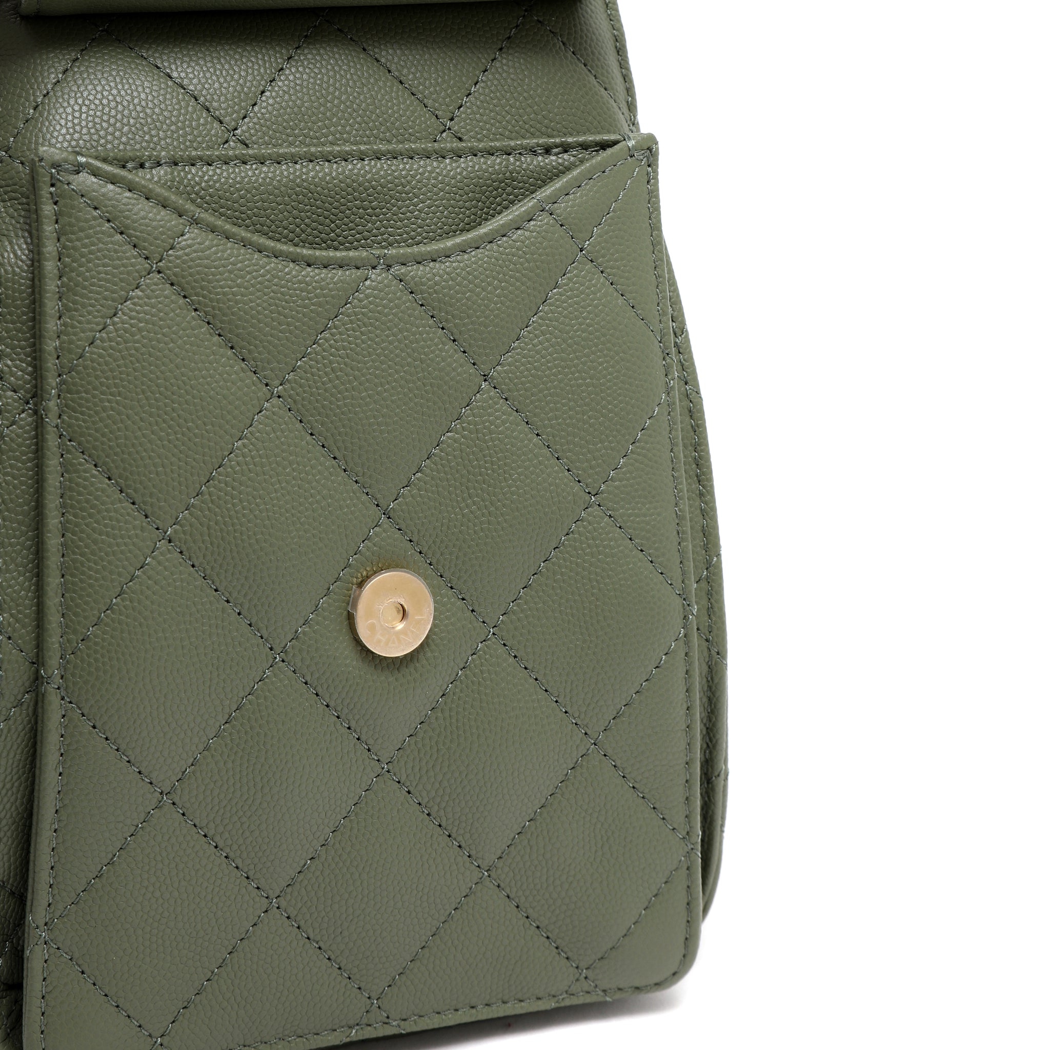 Chanel Small 25 Hobo Bag Khaki Caviar Leather w GH