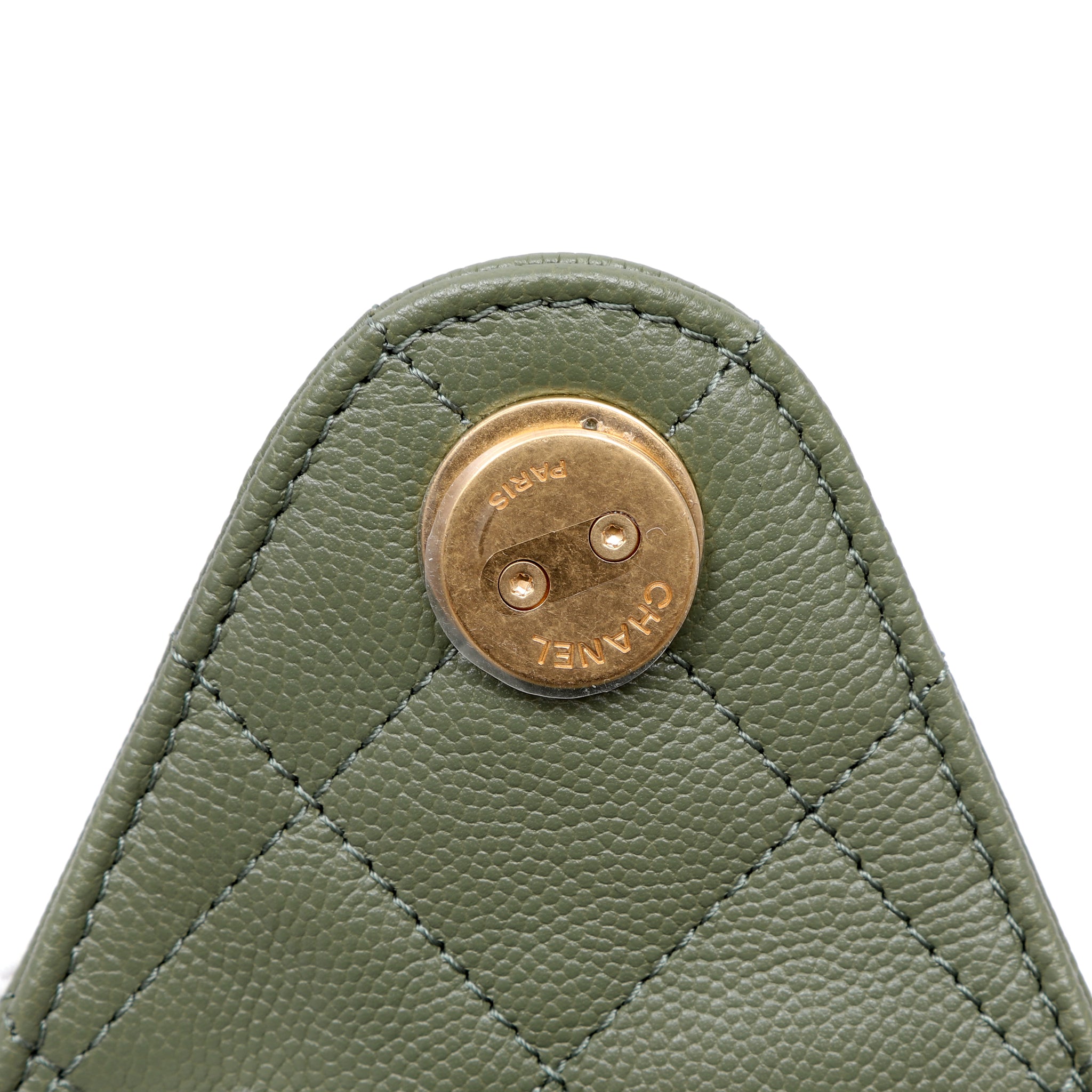 Chanel Small 25 Hobo Bag Khaki Caviar Leather w GH