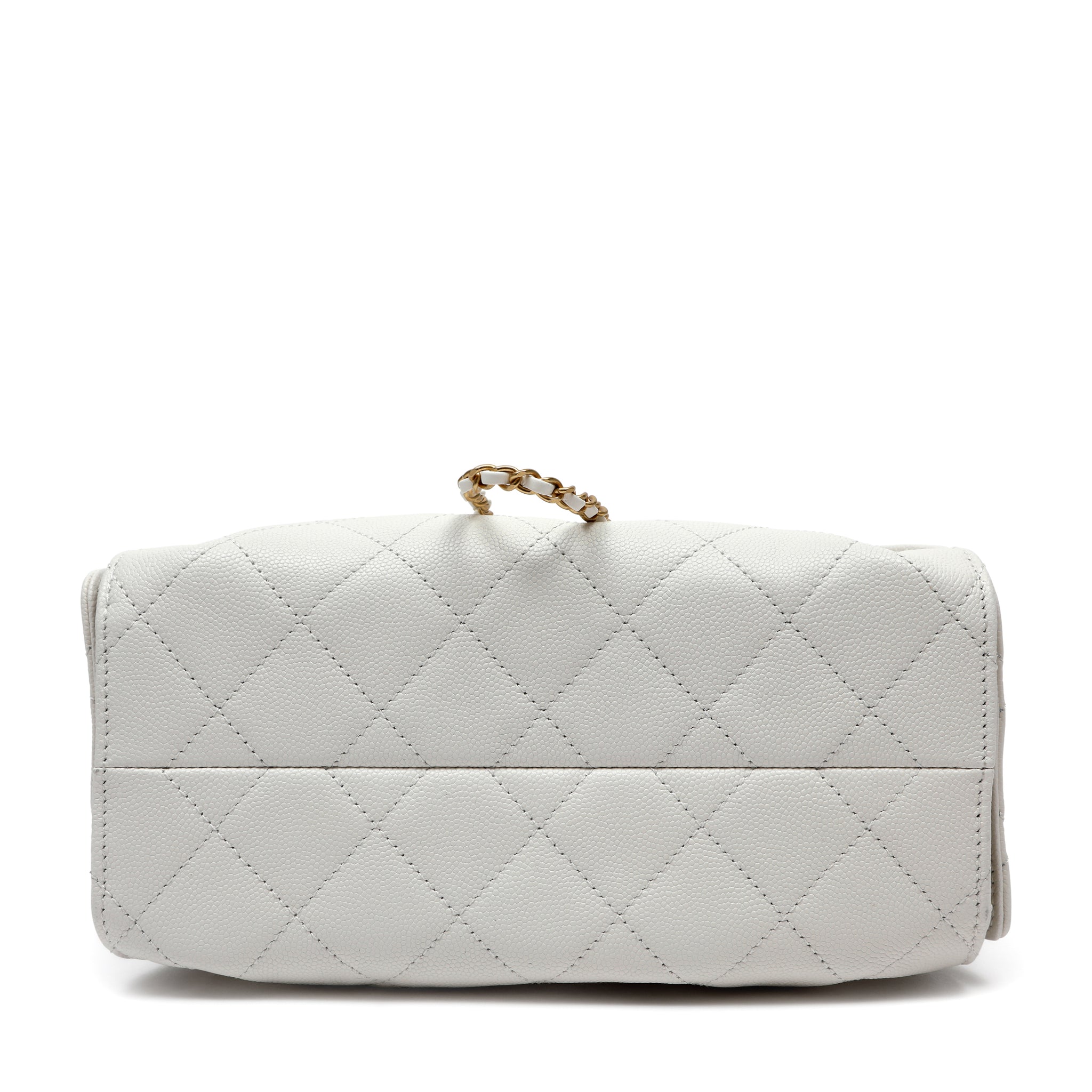 Chanel Small Hobo Bag Caviar White Leather w GH