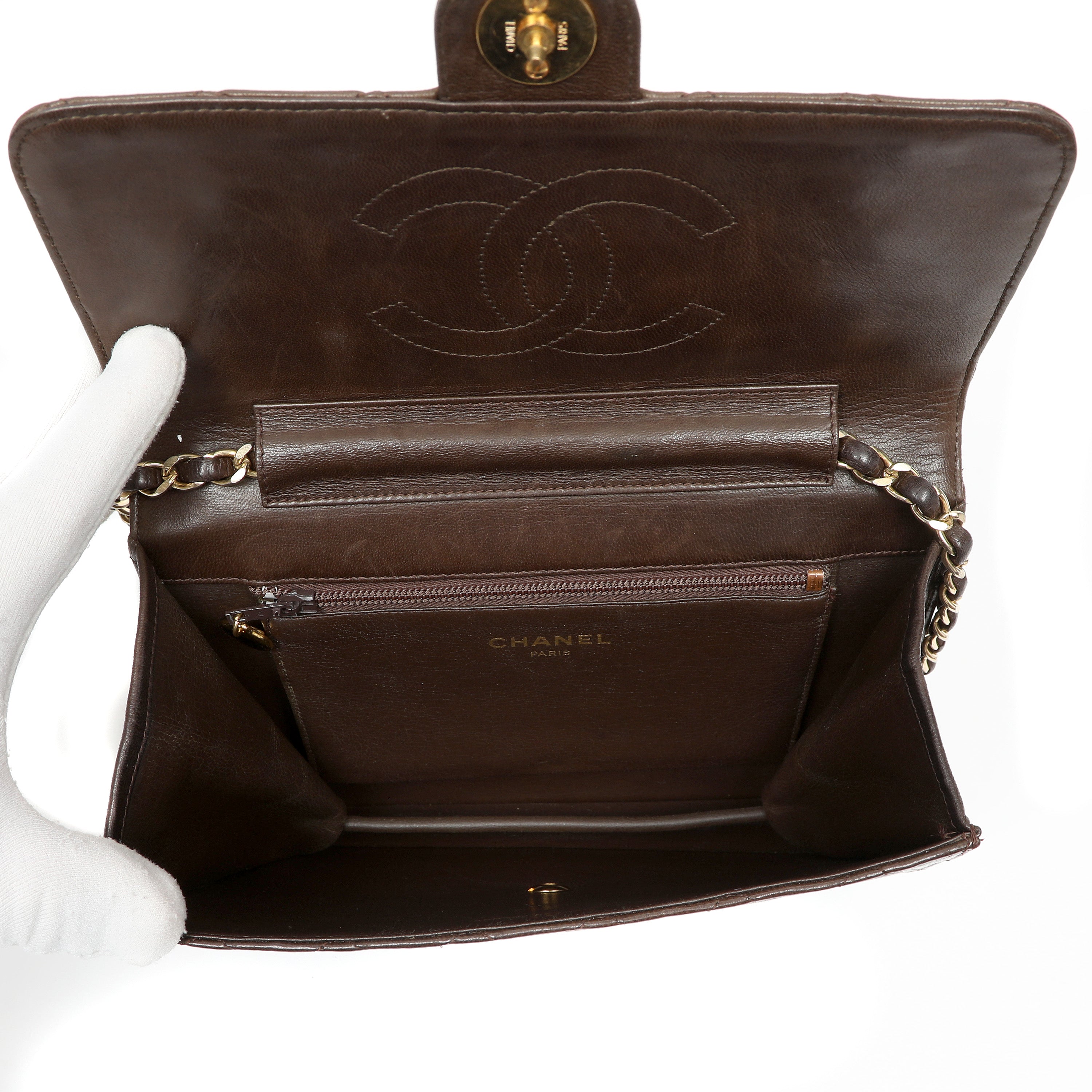 Chanel Timeless Quilted Lambskin Brown Leather w/Gold Hardware