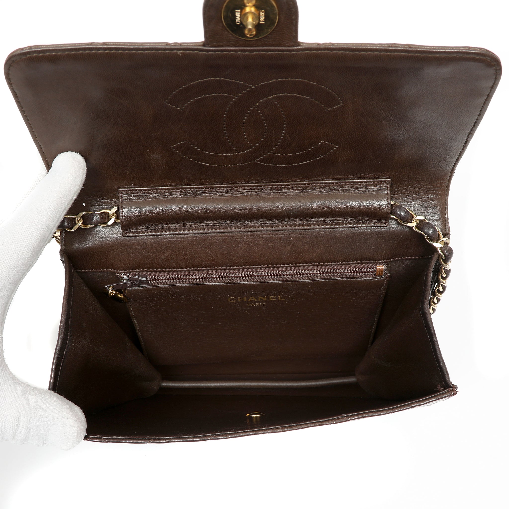 Chanel Timeless Quilted Lambskin Brown Leather w/Gold Hardware