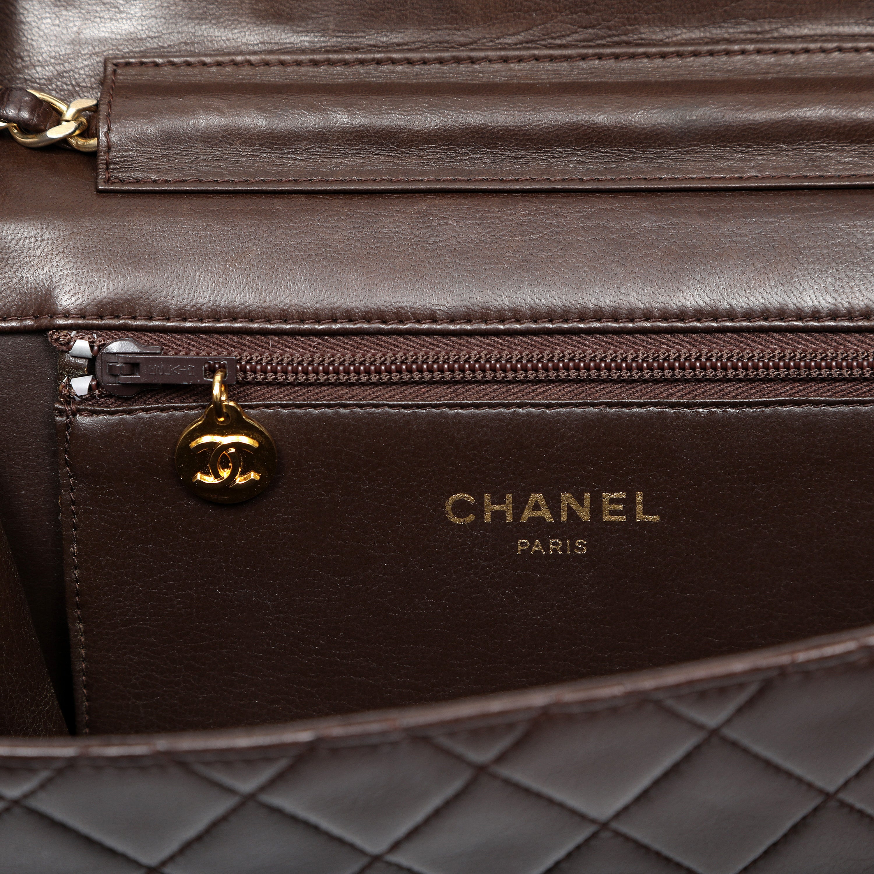 Chanel Timeless Quilted Lambskin Brown Leather w/Gold Hardware