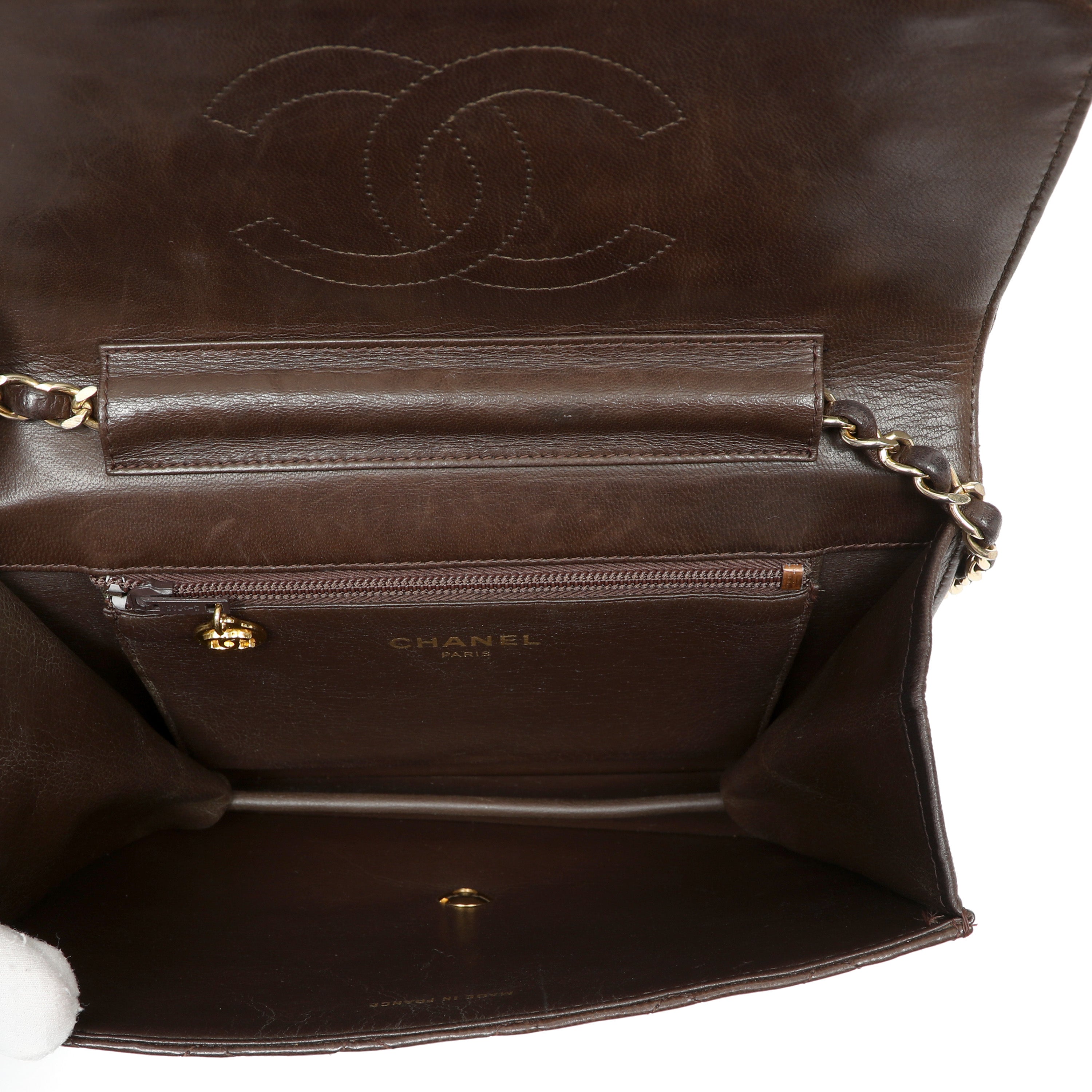 Chanel Timeless Quilted Lambskin Brown Leather w/Gold Hardware