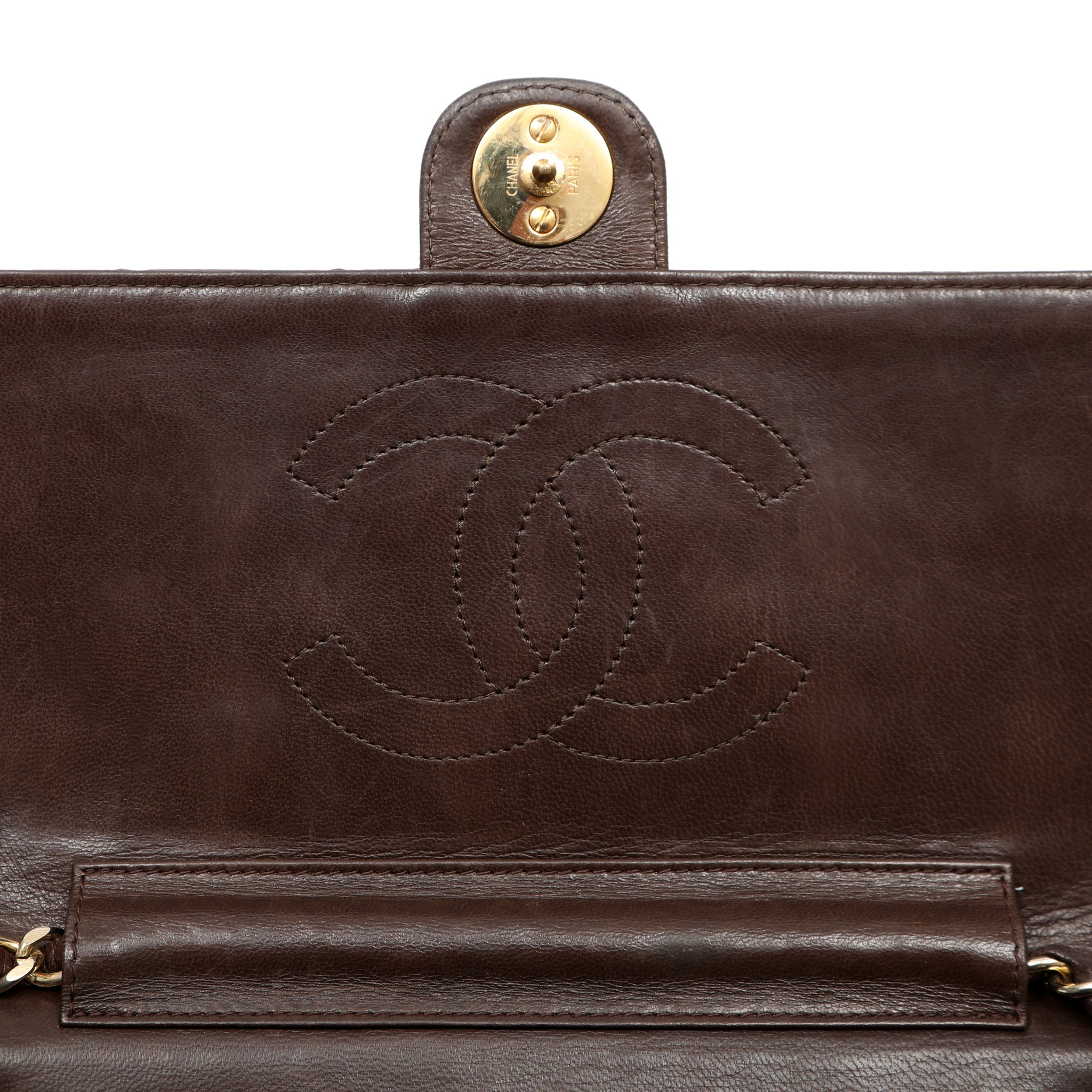 Chanel Timeless Quilted Lambskin Brown Leather w/Gold Hardware