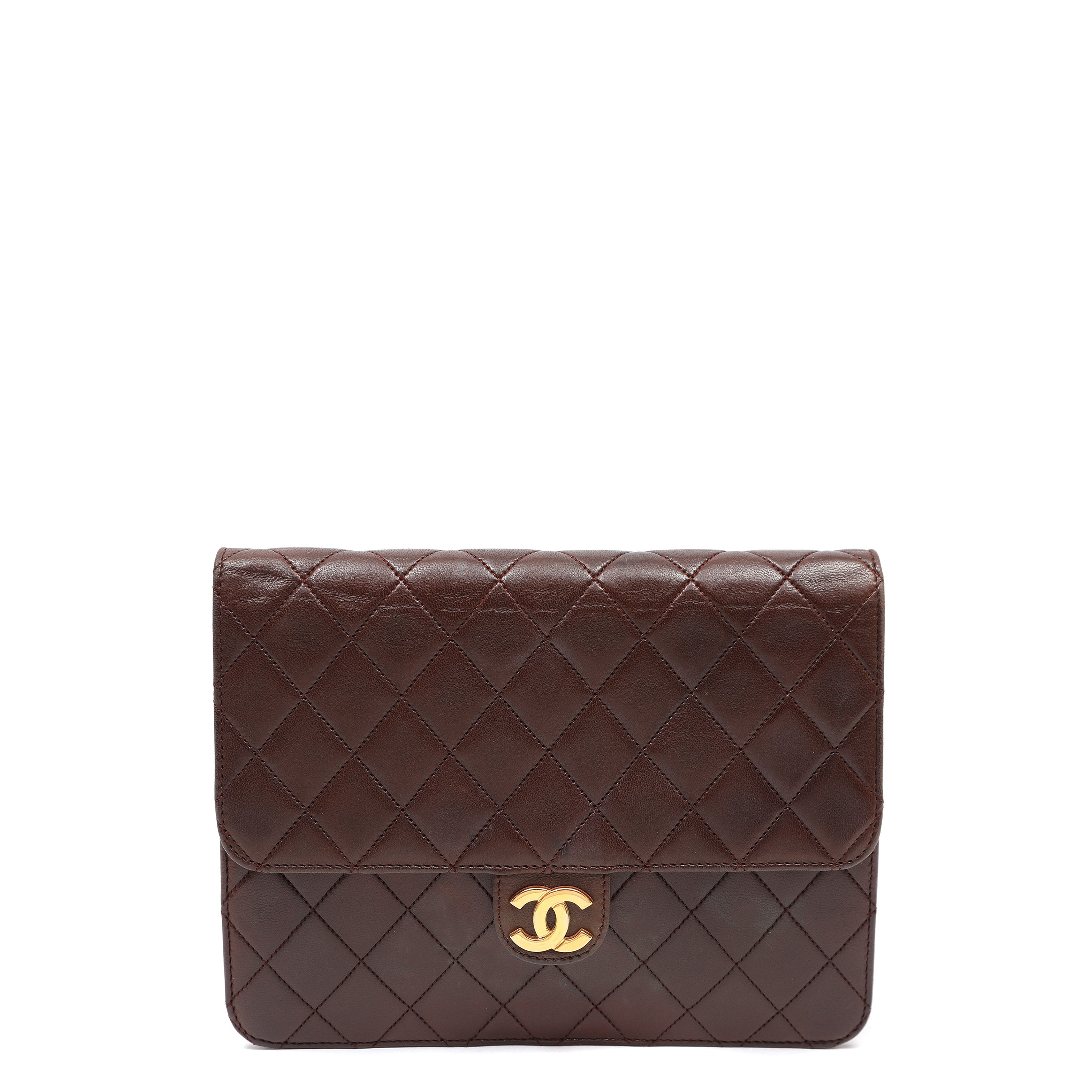 Chanel Timeless Quilted Lambskin Brown Leather w/Gold Hardware