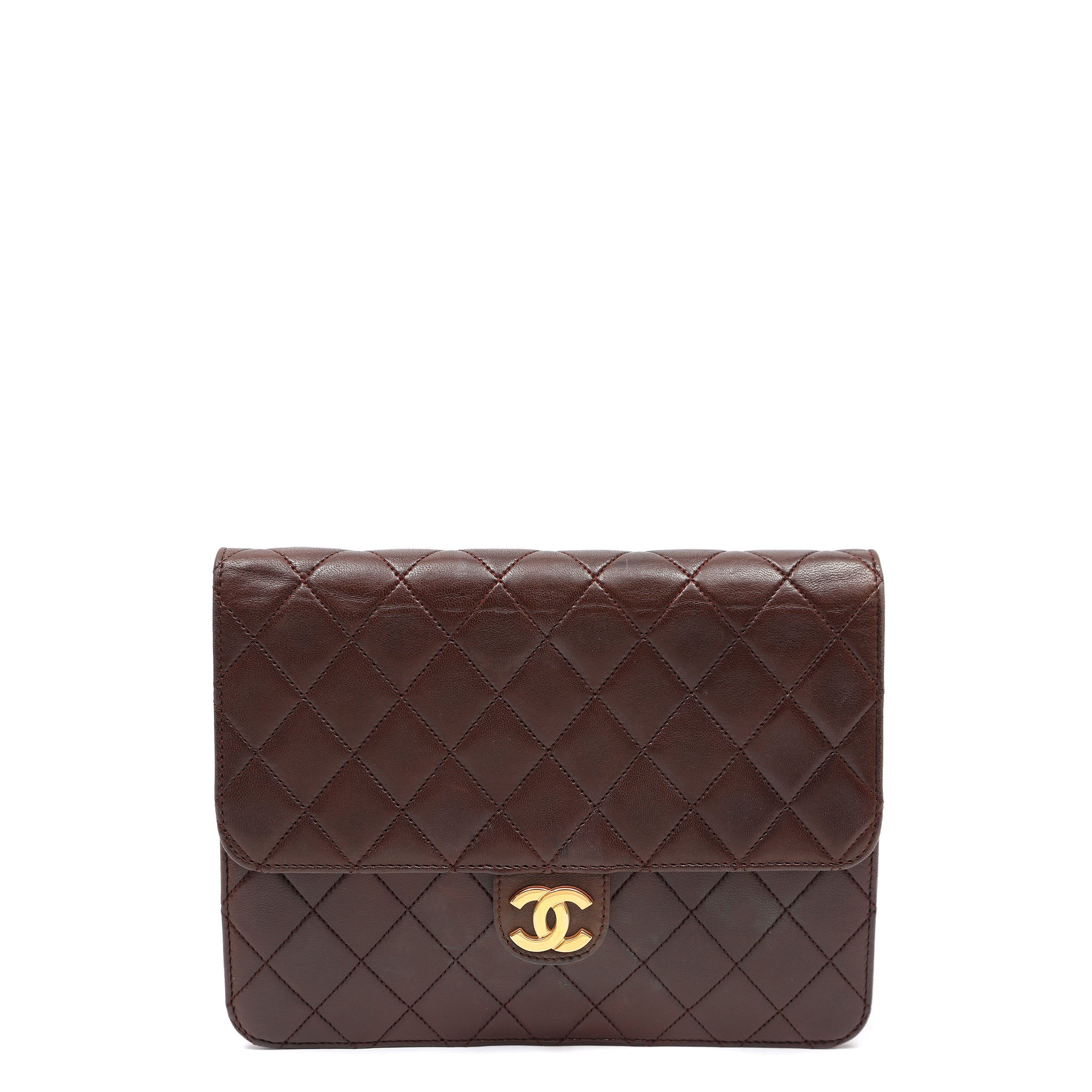 Chanel Timeless Quilted Lambskin Brown Leather w/Gold Hardware