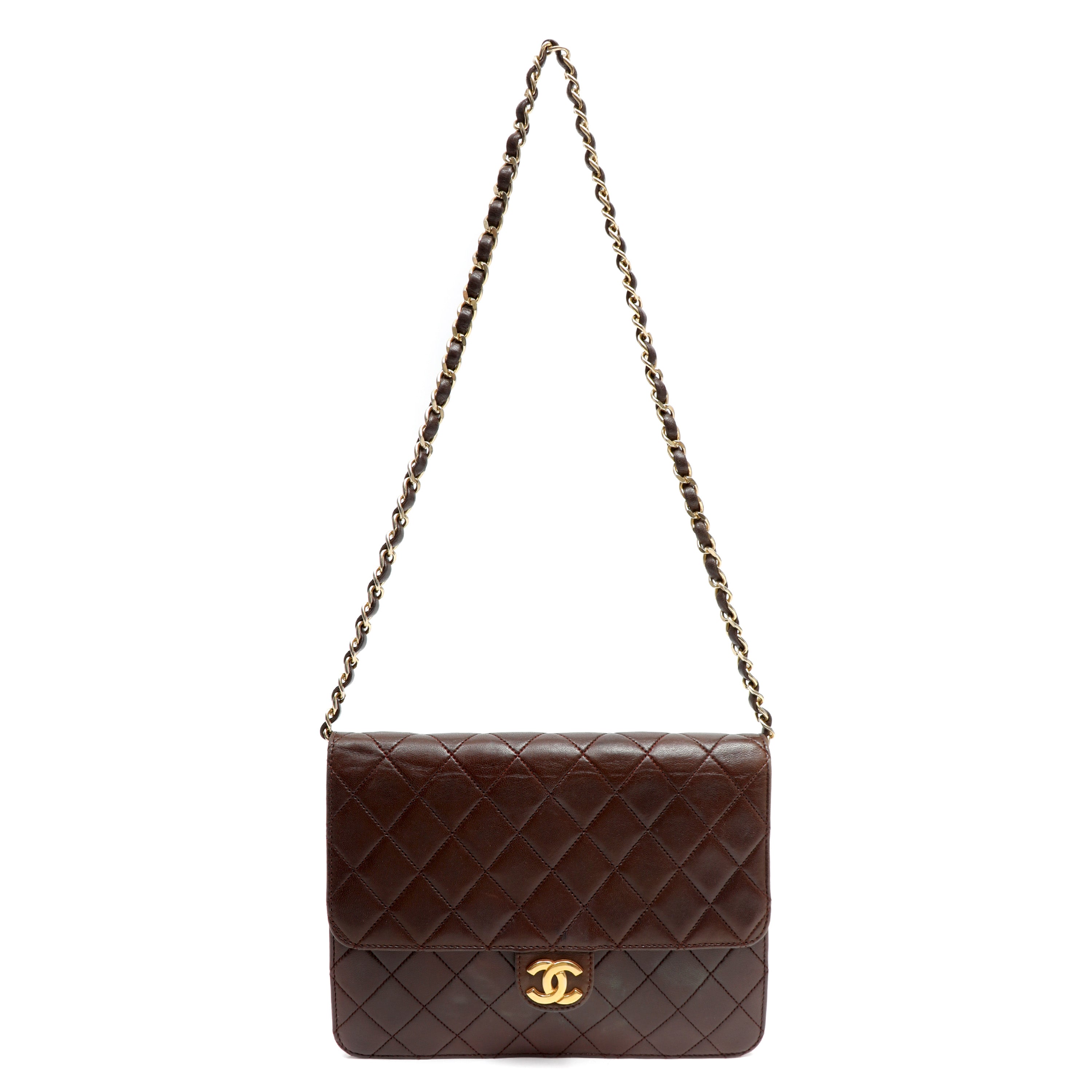 Chanel Timeless Quilted Lambskin Brown Leather w/Gold Hardware