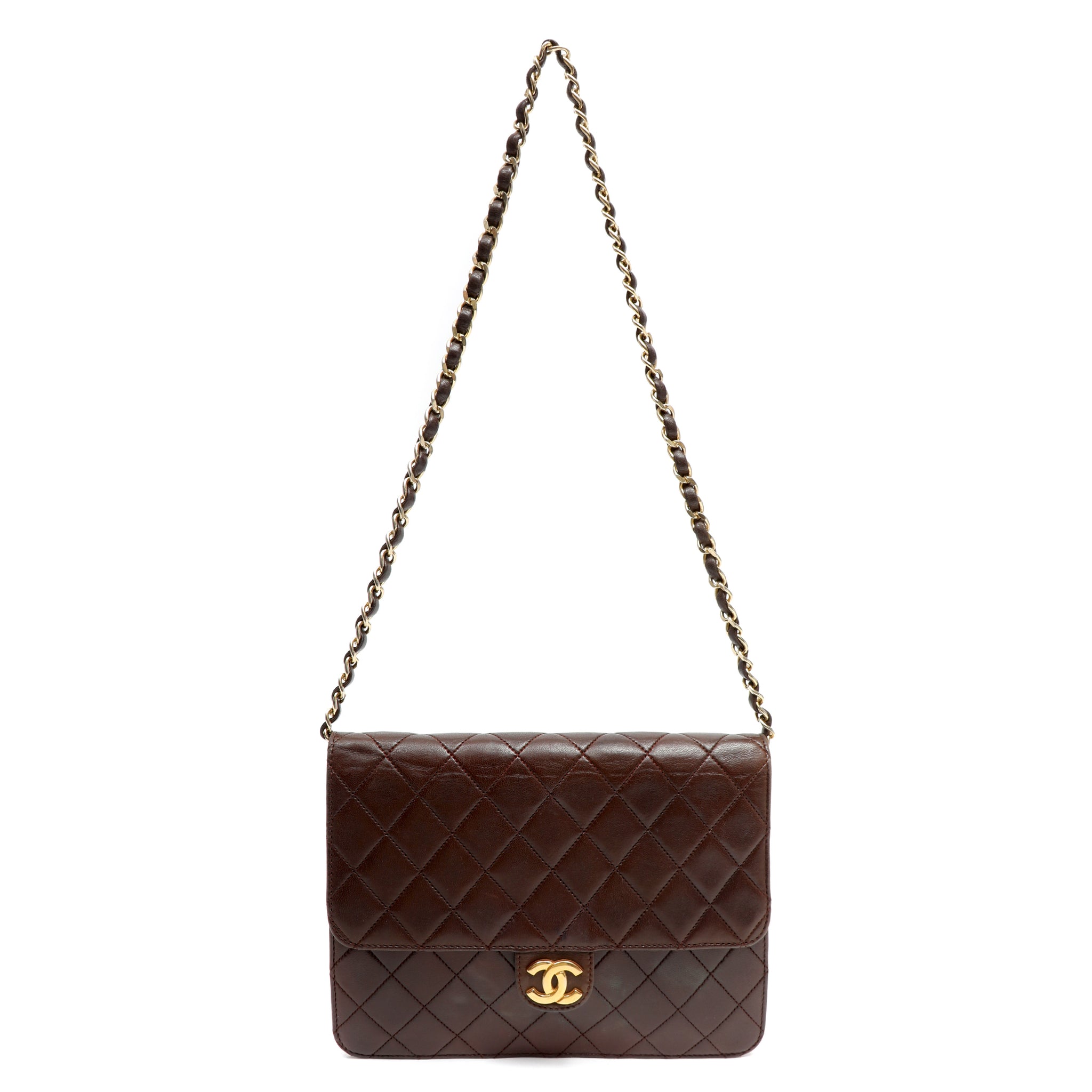 Chanel Timeless Quilted Lambskin Brown Leather w/Gold Hardware