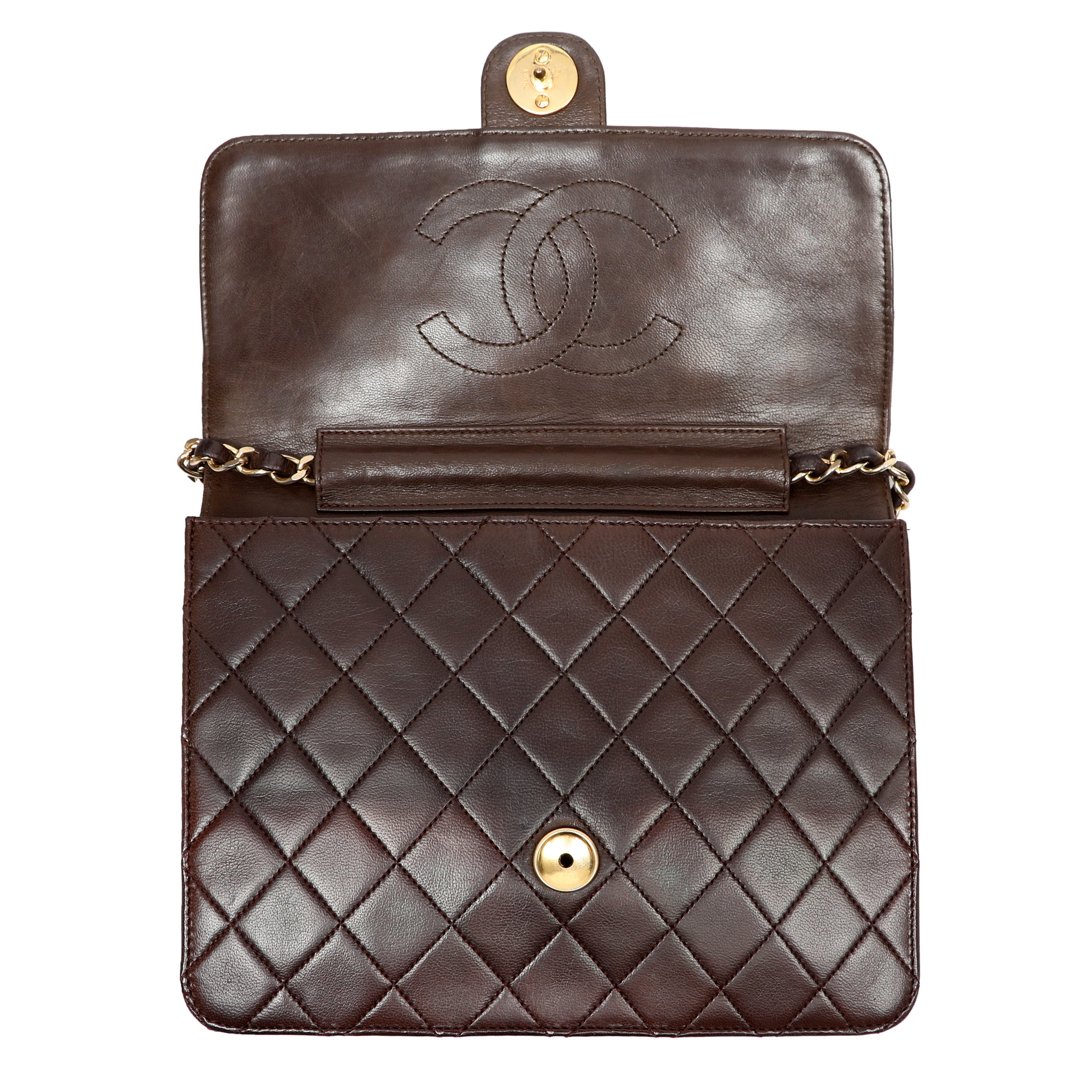 Chanel Timeless Quilted Lambskin Brown Leather w/Gold Hardware