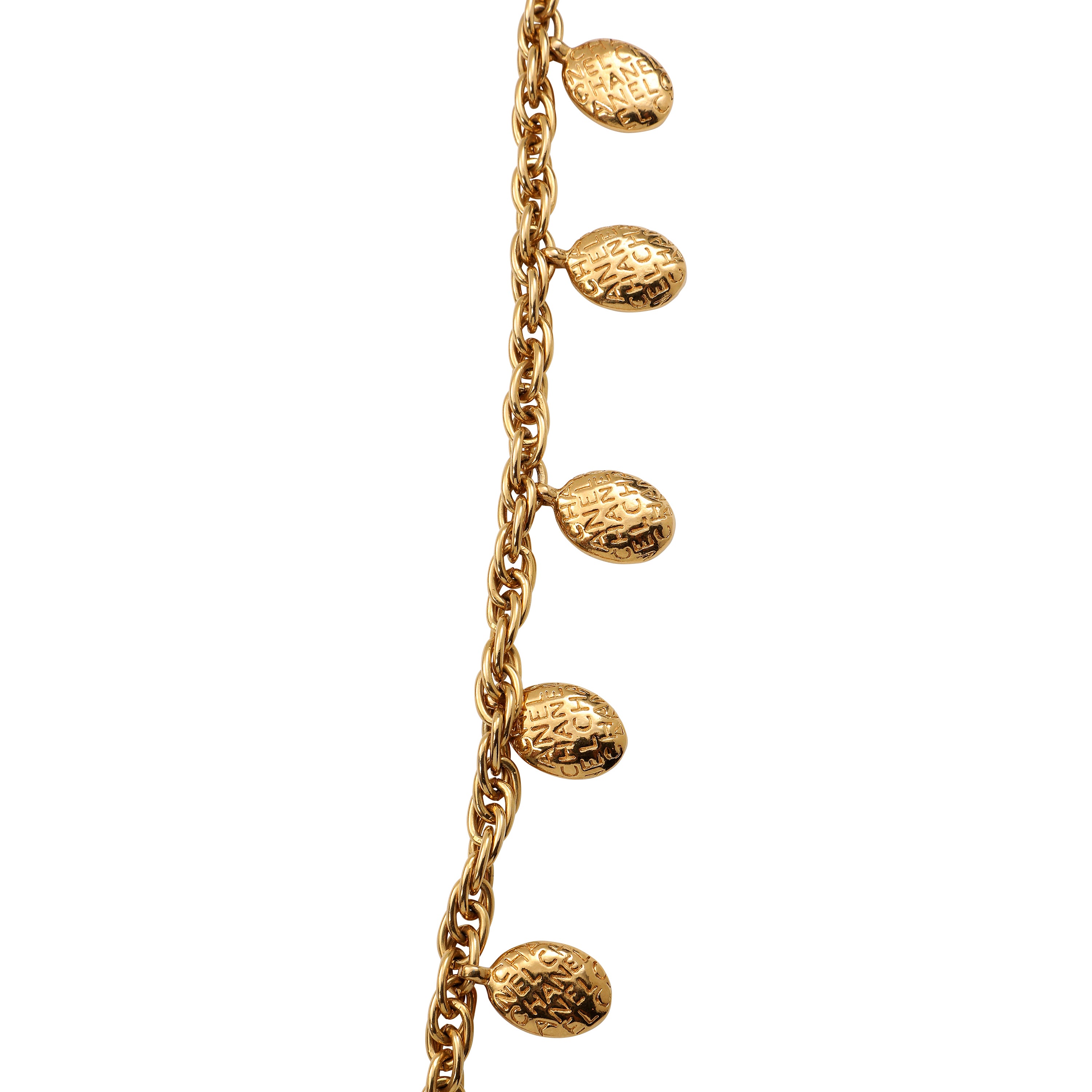 Chanel Vintage Gold Chain Sautoir Necklace Circular Medallions