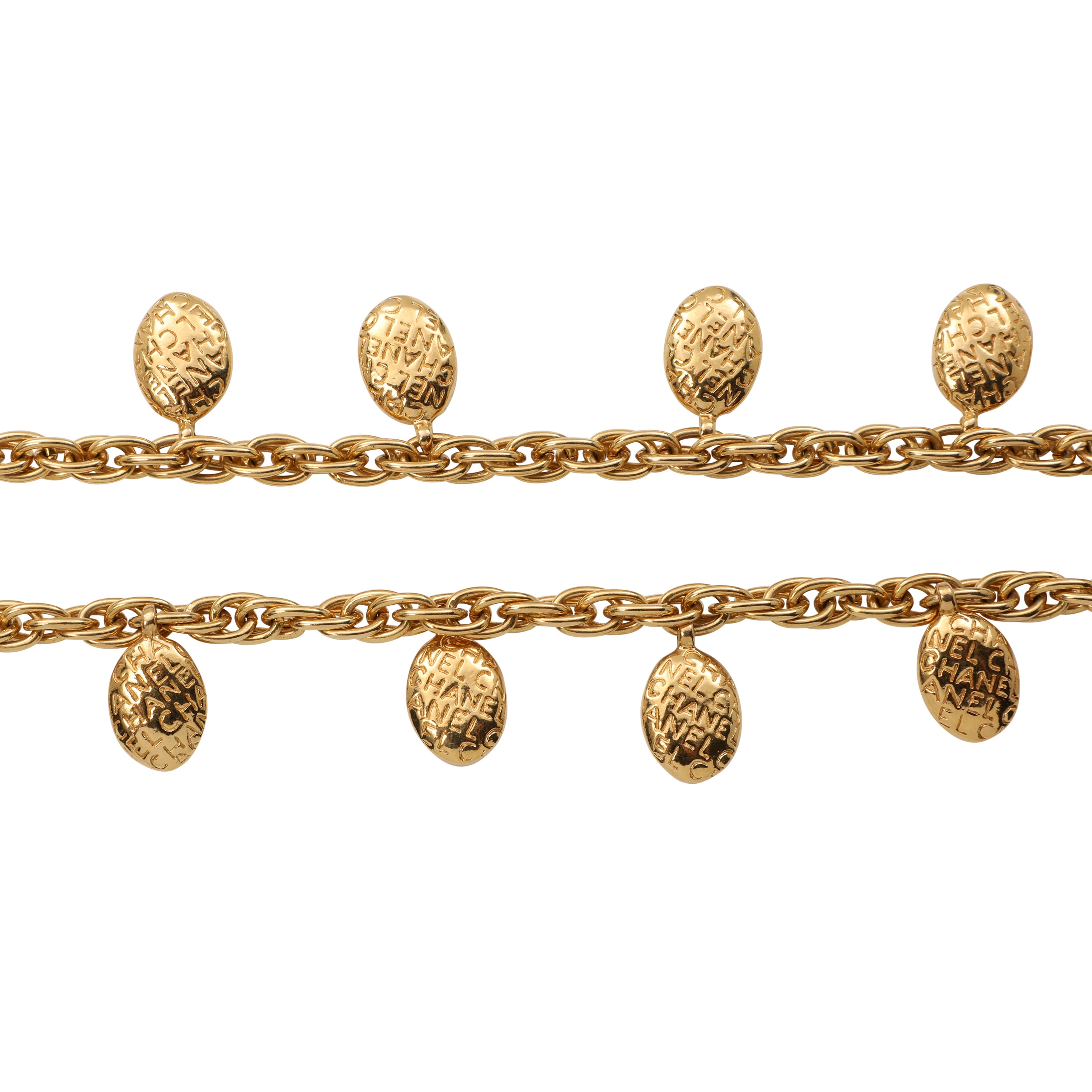 Chanel Vintage Gold Chain Sautoir Necklace Circular Medallions