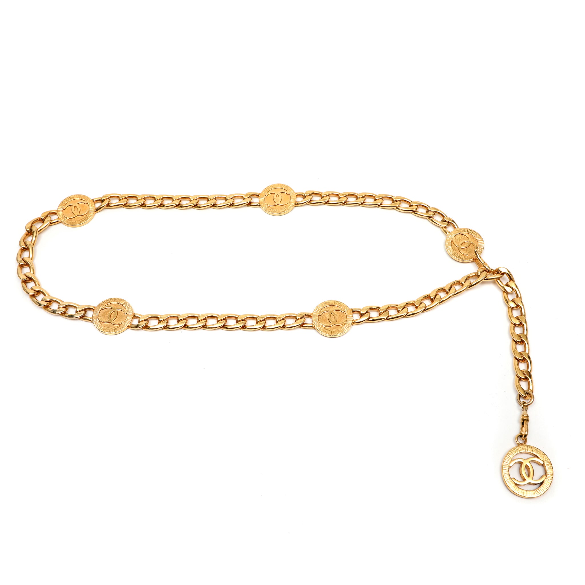 Chanel Vintage Gold Medallion Chain-Link Belt