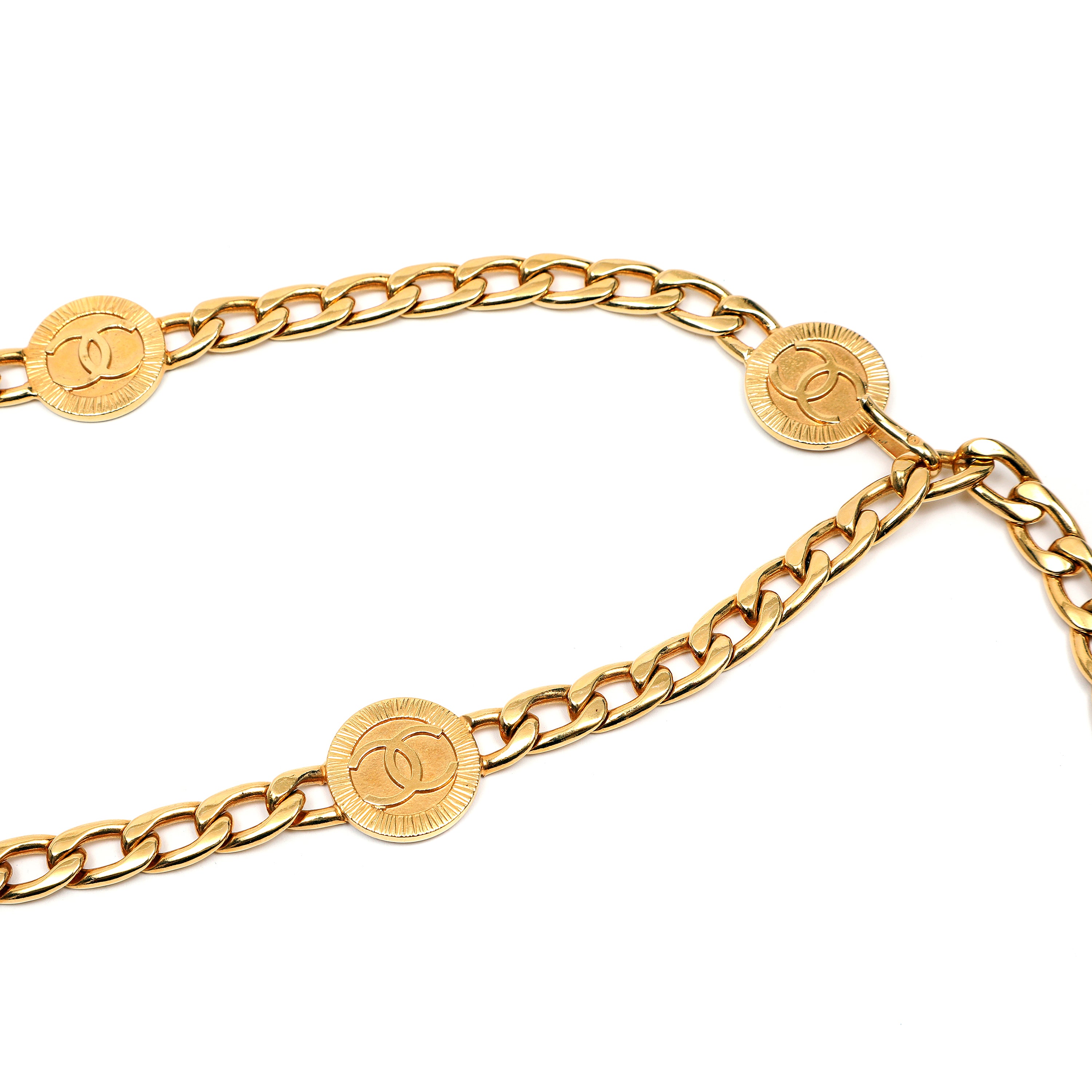 Chanel Vintage Gold Medallion Chain-Link Belt