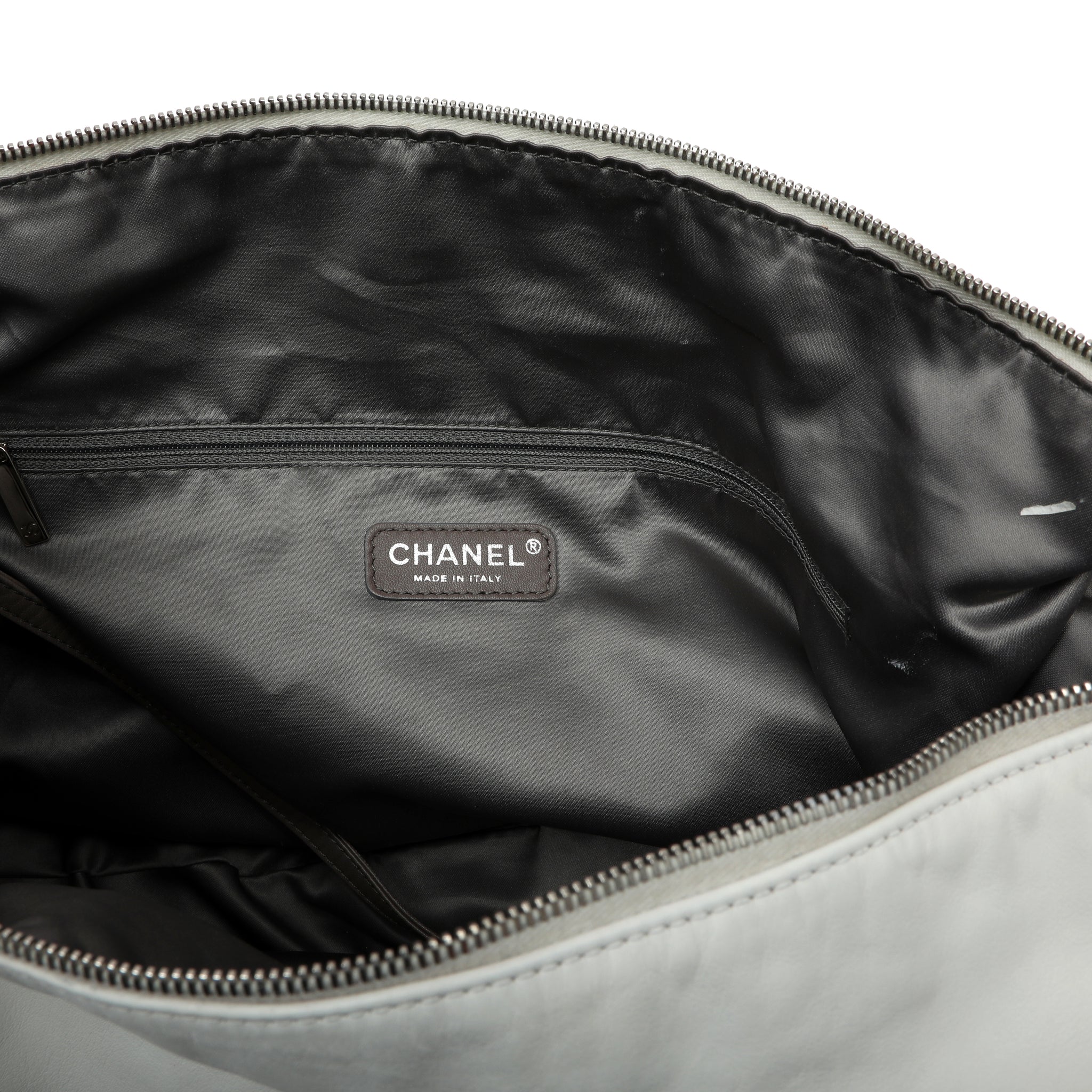 Chanel White Chain Hobo Bag 2008 Cruise Collection Large CC Logo