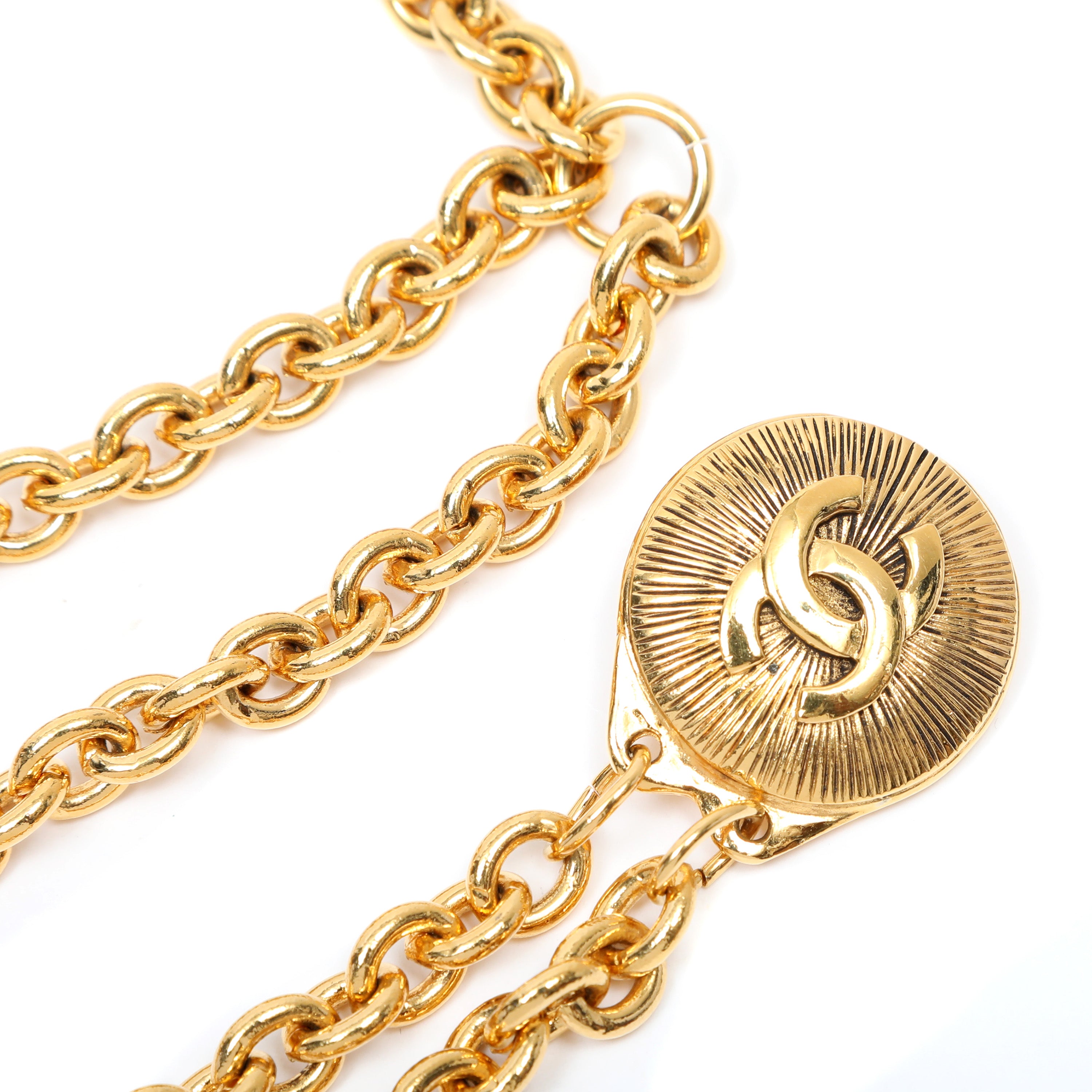 Chanel Vintage CC Button Gold Chain Belt