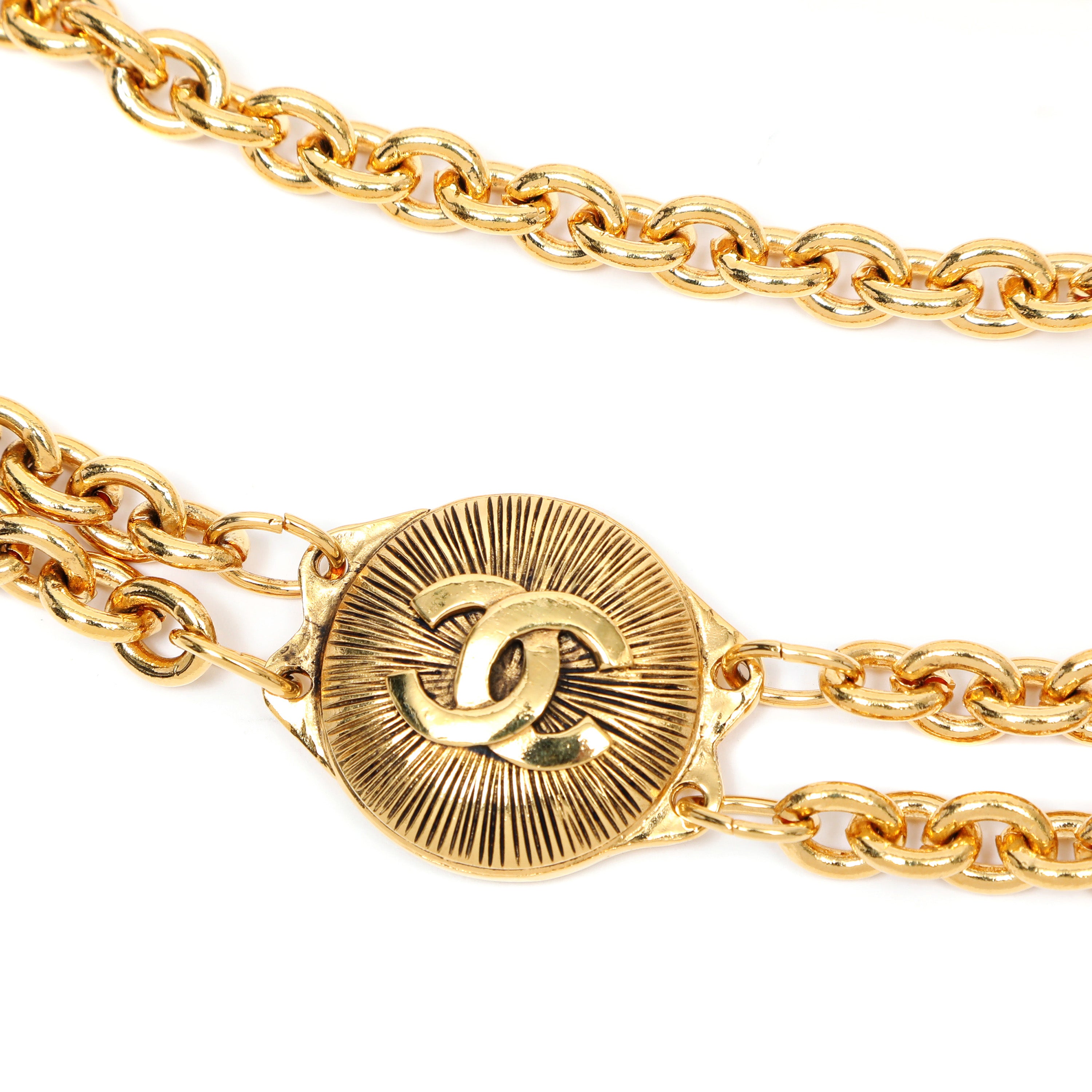 Chanel Vintage CC Button Gold Chain Belt