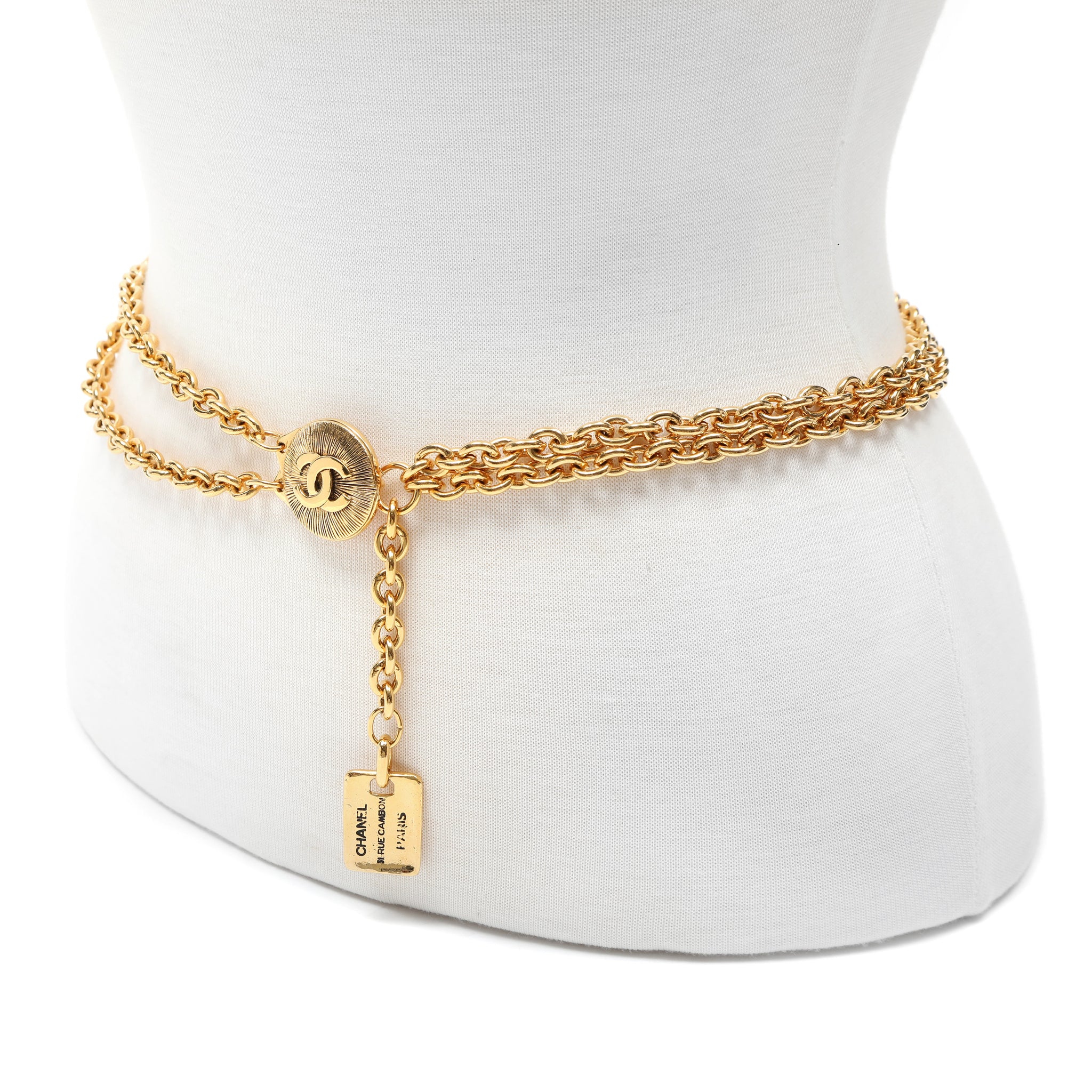 Chanel Vintage CC Button Gold Chain Belt