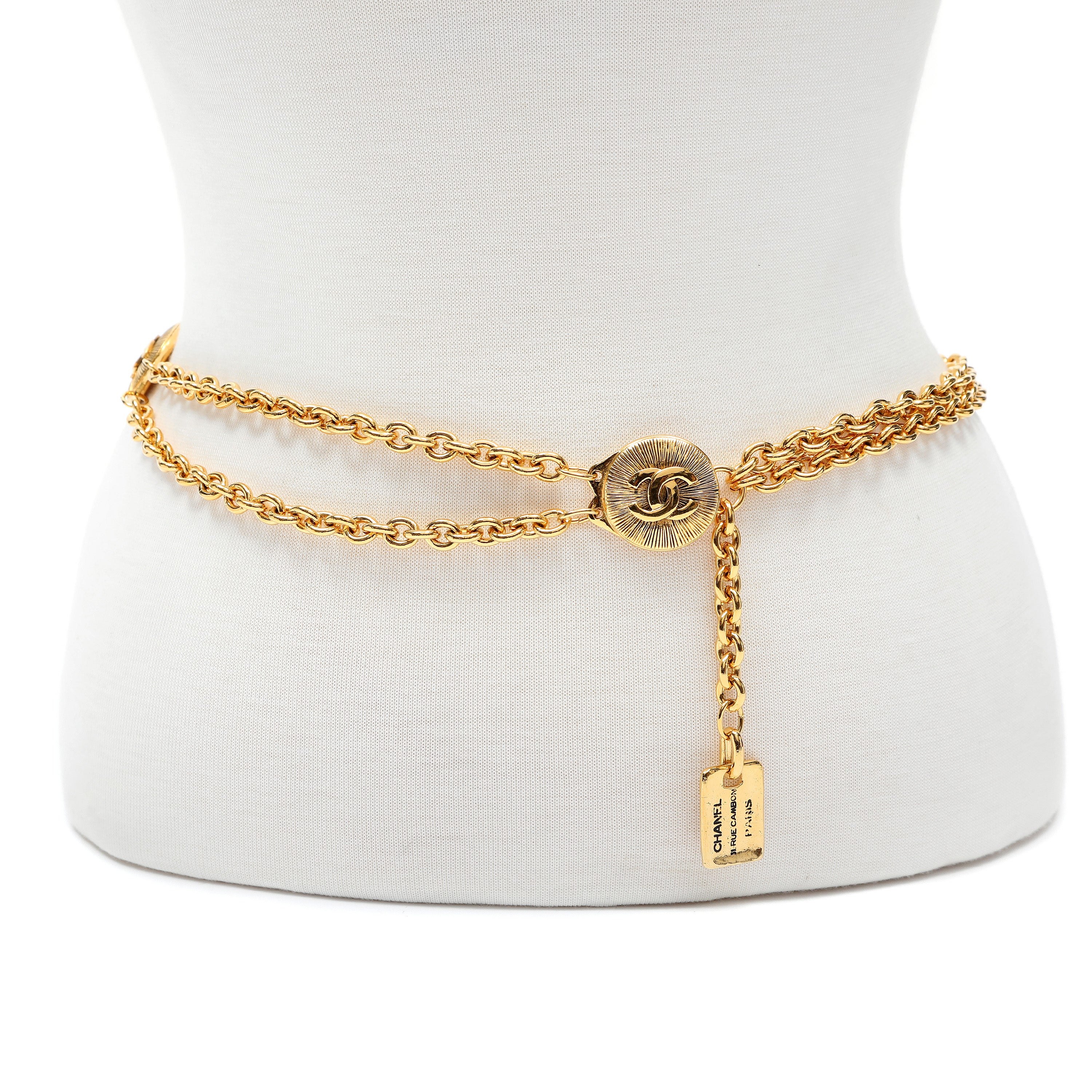 Chanel Vintage CC Button Gold Chain Belt