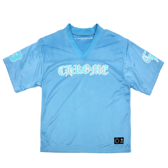Chrome Hearts Stadium Mesh Short Sleeve Jersey Blue (Medium