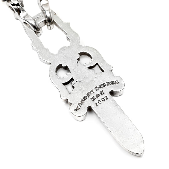 Chrome Hearts XXXL Dagger Pendant w/26in Cross Ball Wallet Chain
