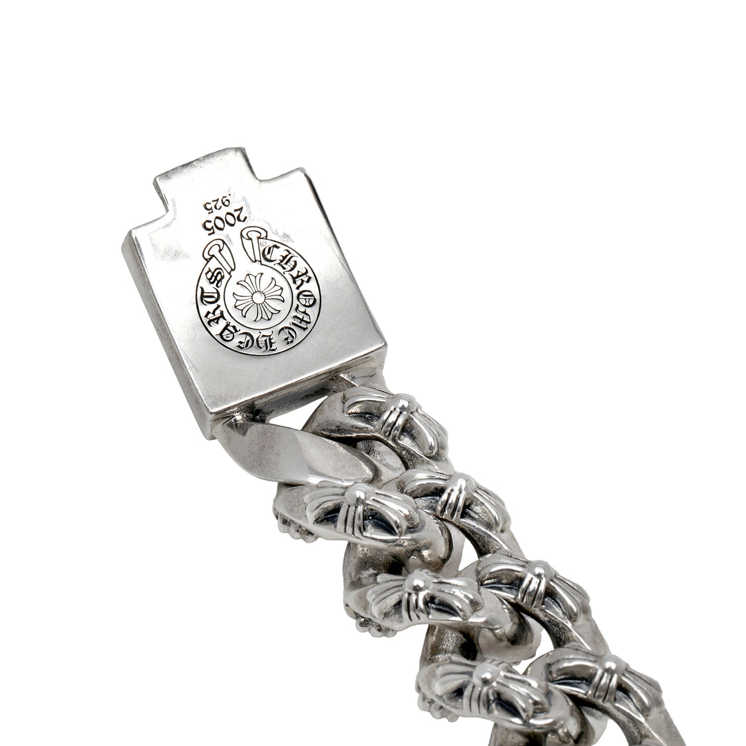 Chrome Hearts XL Floral Cross Box Extra Fancy Link Bracelet 8.5in