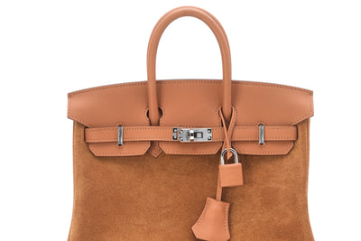 Hermès Grizzly Birkin 25 Gold Grizzly Suede and Swift