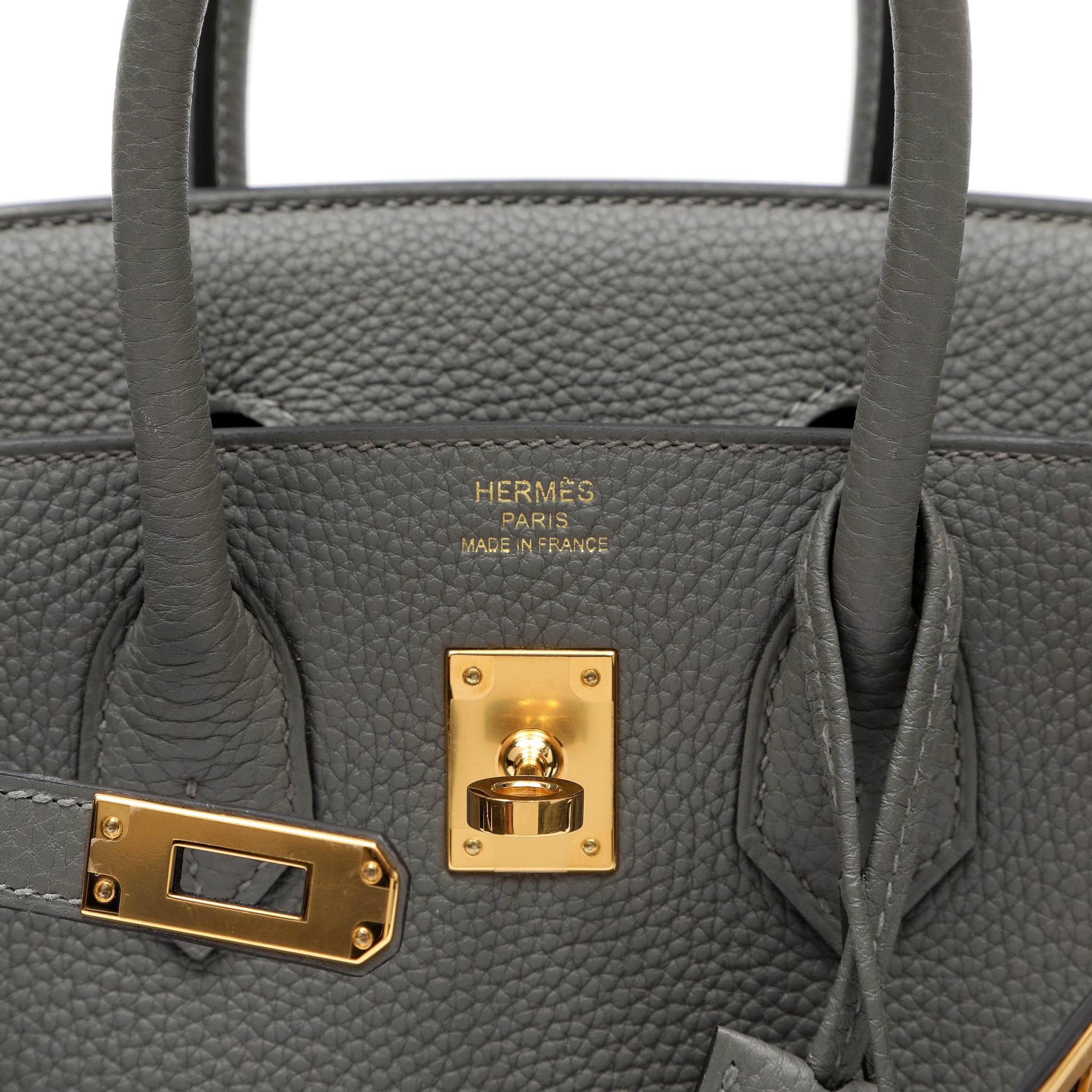 Hermès Birkin 25cm Handbag Gris Etain Togo Leather w GH