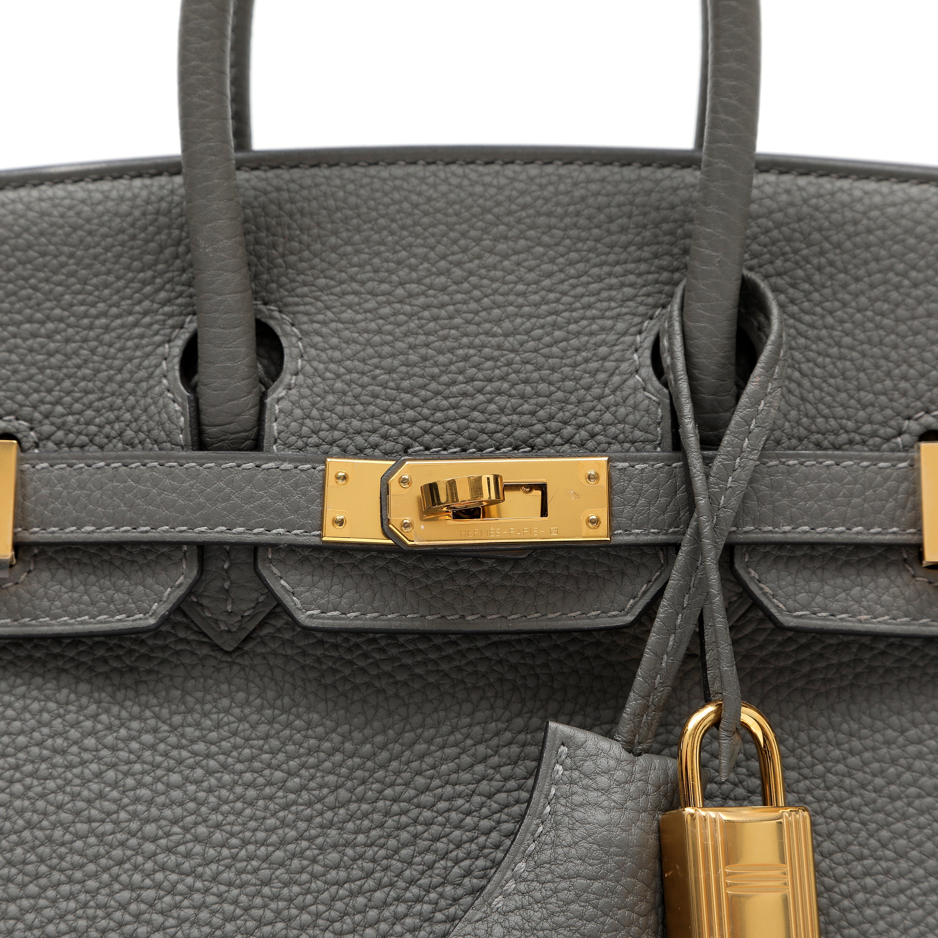 Hermès Birkin 25cm Handbag Gris Etain Togo Leather w GH