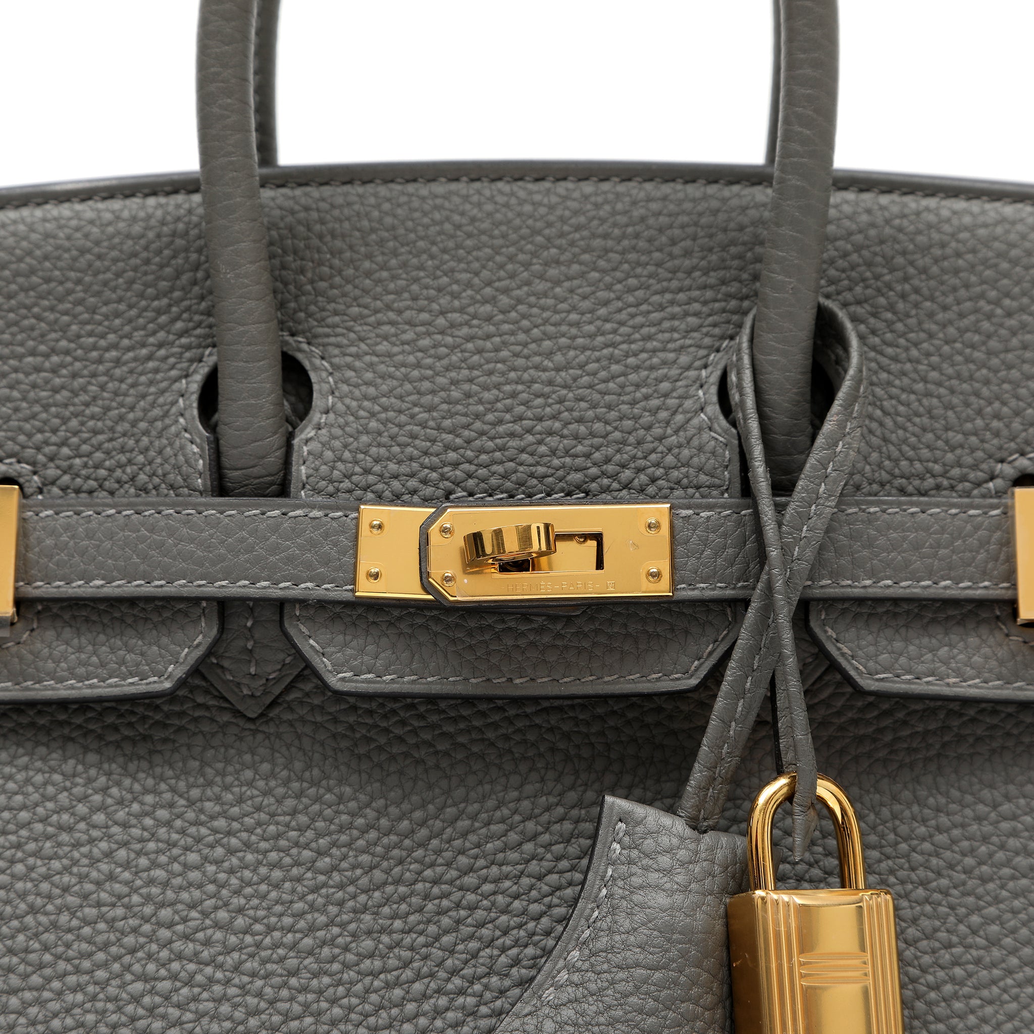 Hermès Birkin 25cm Handbag Gris Etain Togo Leather w GH