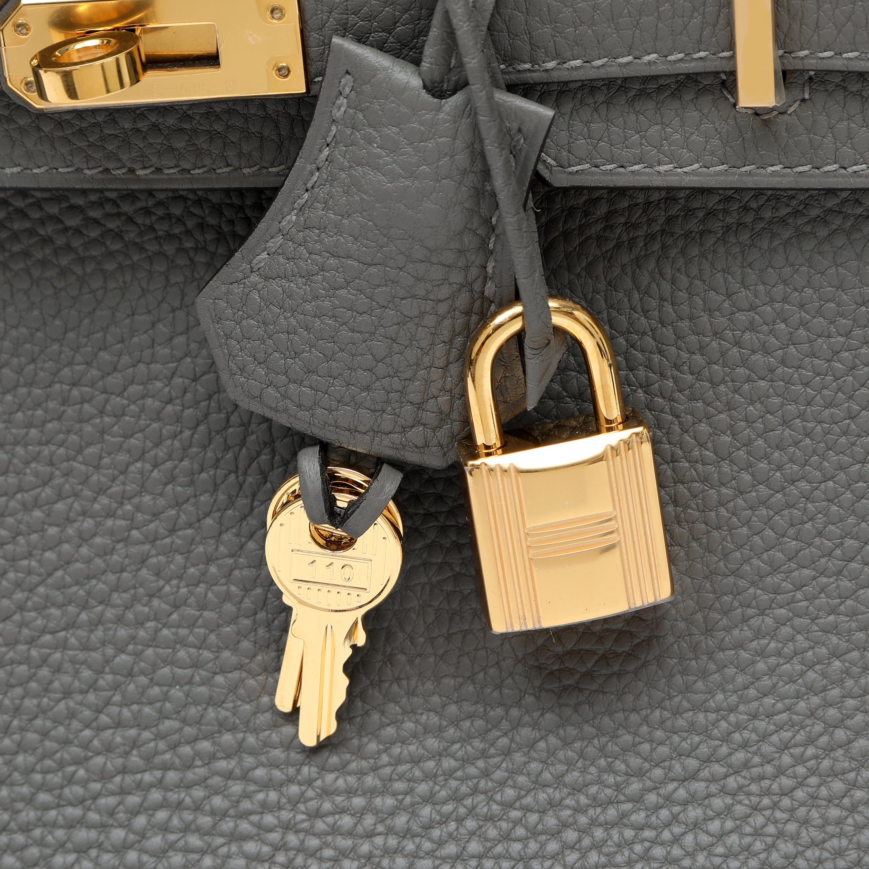 Hermès Birkin 25cm Handbag Gris Etain Togo Leather w GH