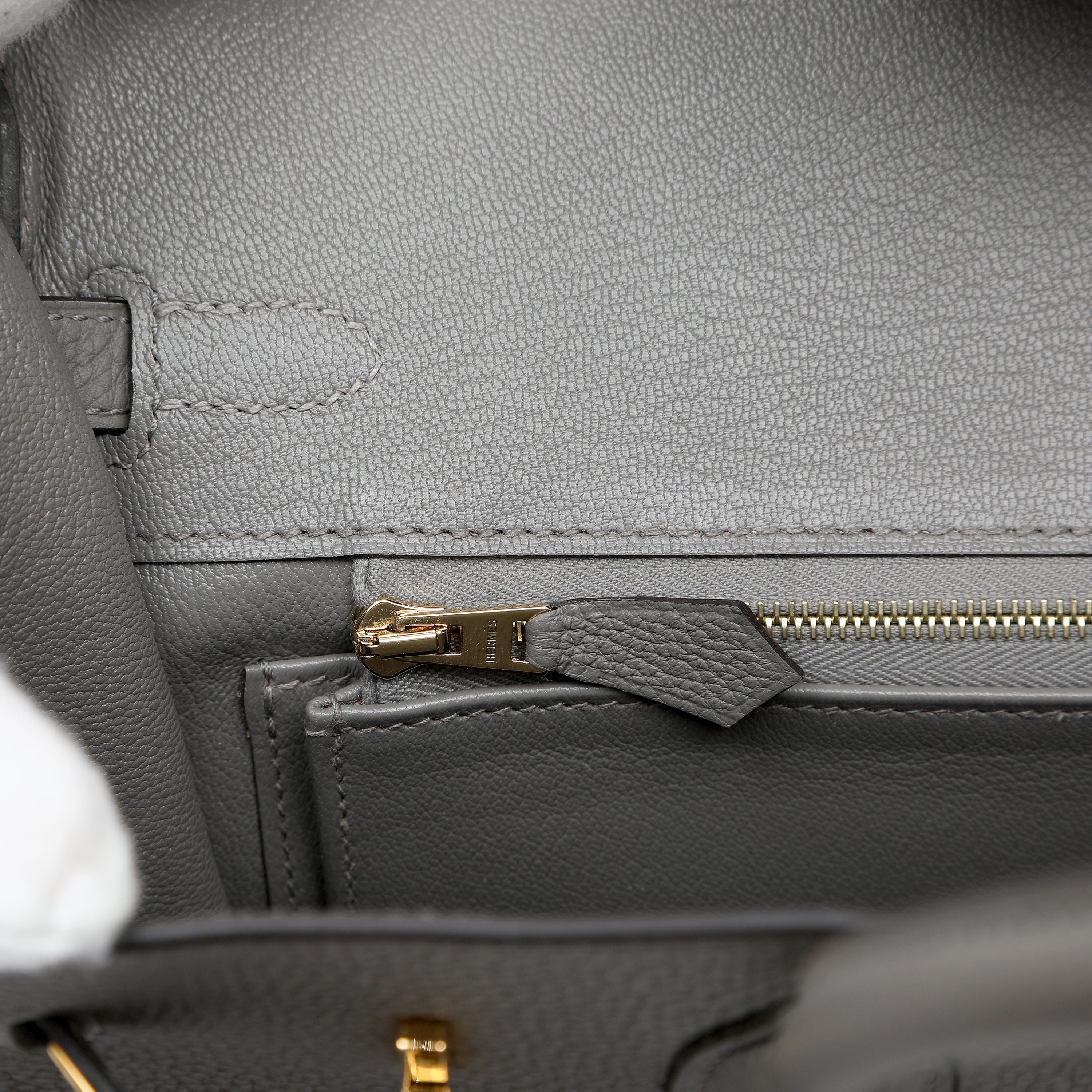 Hermès Birkin 25cm Handbag Gris Etain Togo Leather w GH