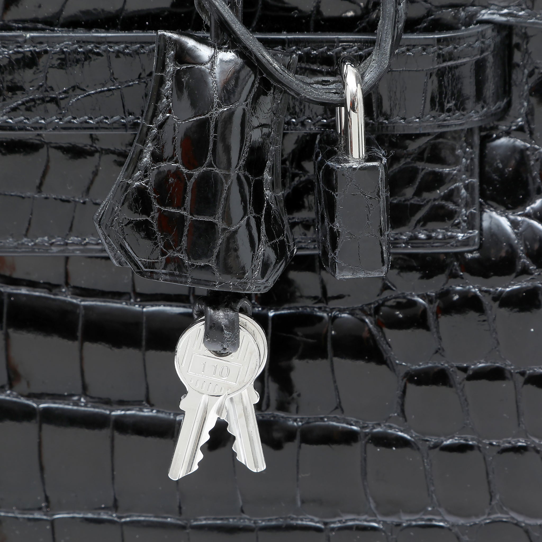 Hermès Kelly 32cm Bag Black Shiny Porosus Crocodile w PH