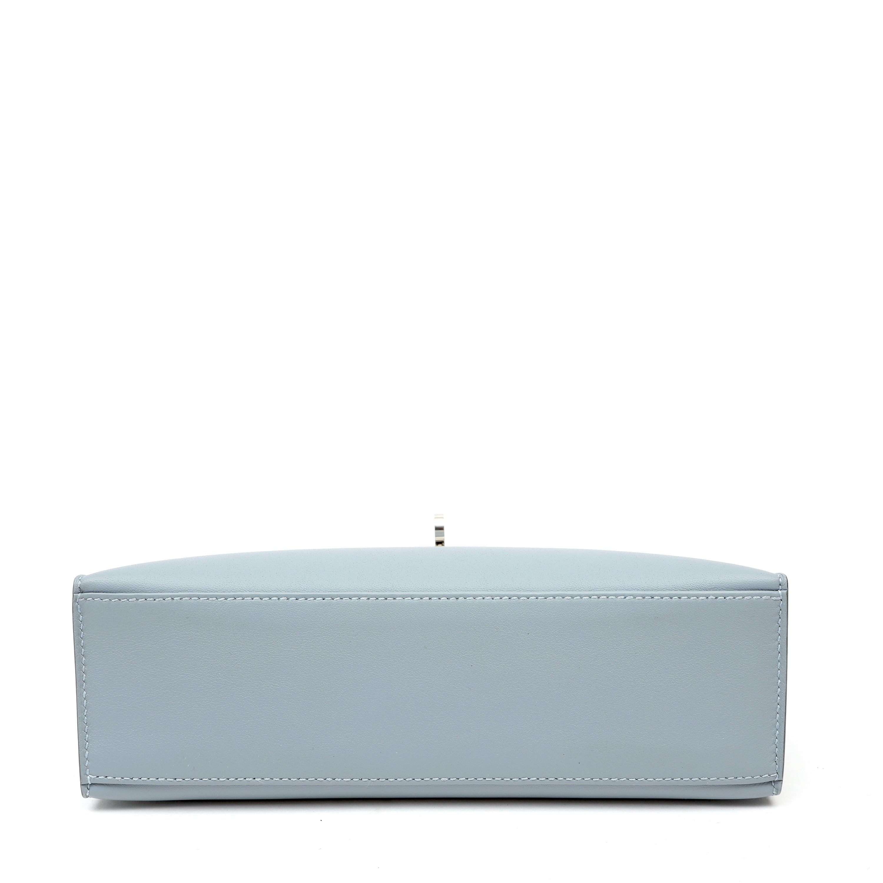 Hermès Kelly Pochette Bleu Lin Swift w/Palldium Hardware