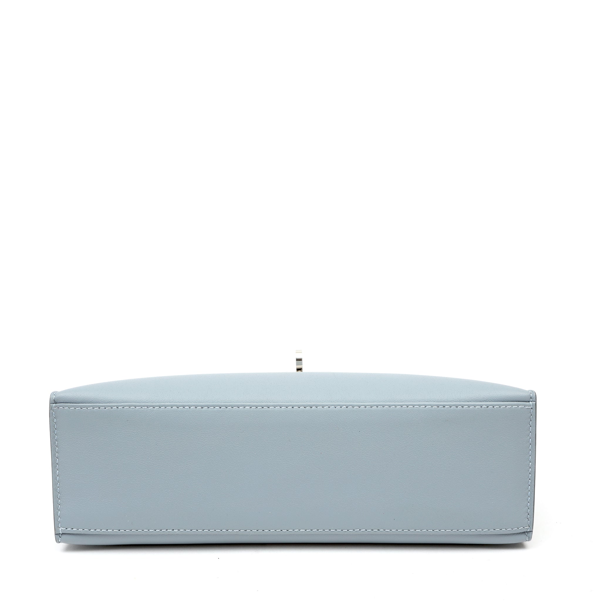 Hermès Kelly Pochette Bleu Lin Swift w/Palldium Hardware