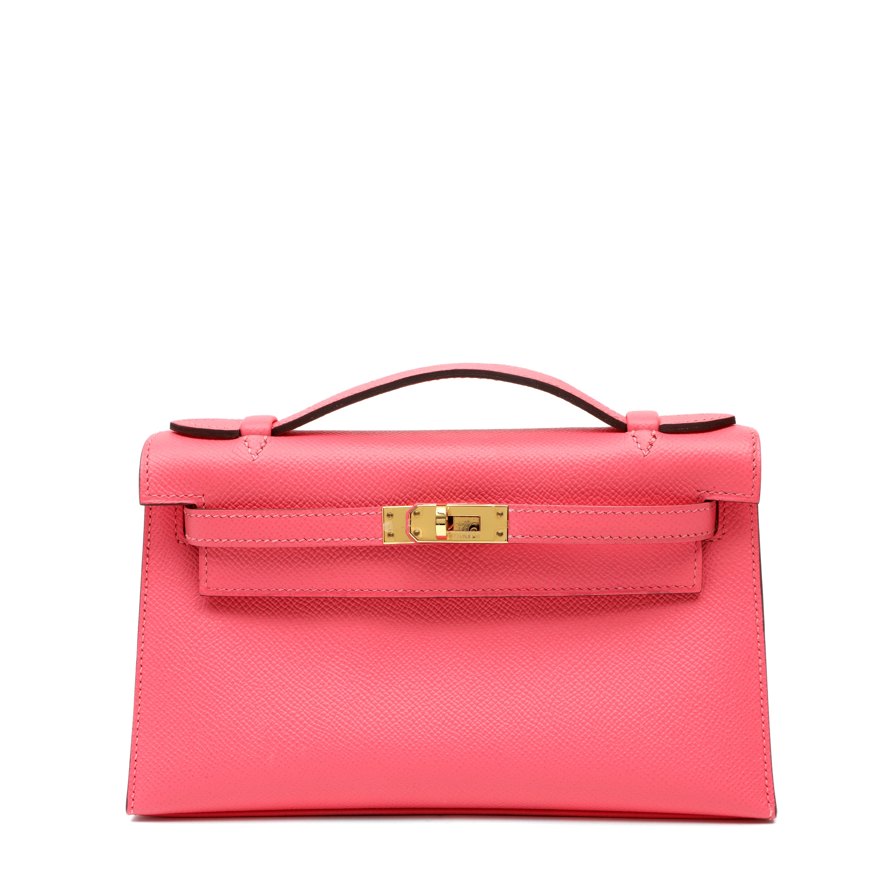 Hermès Kelly Pochette Rose Azalée Epsom Leather w GH