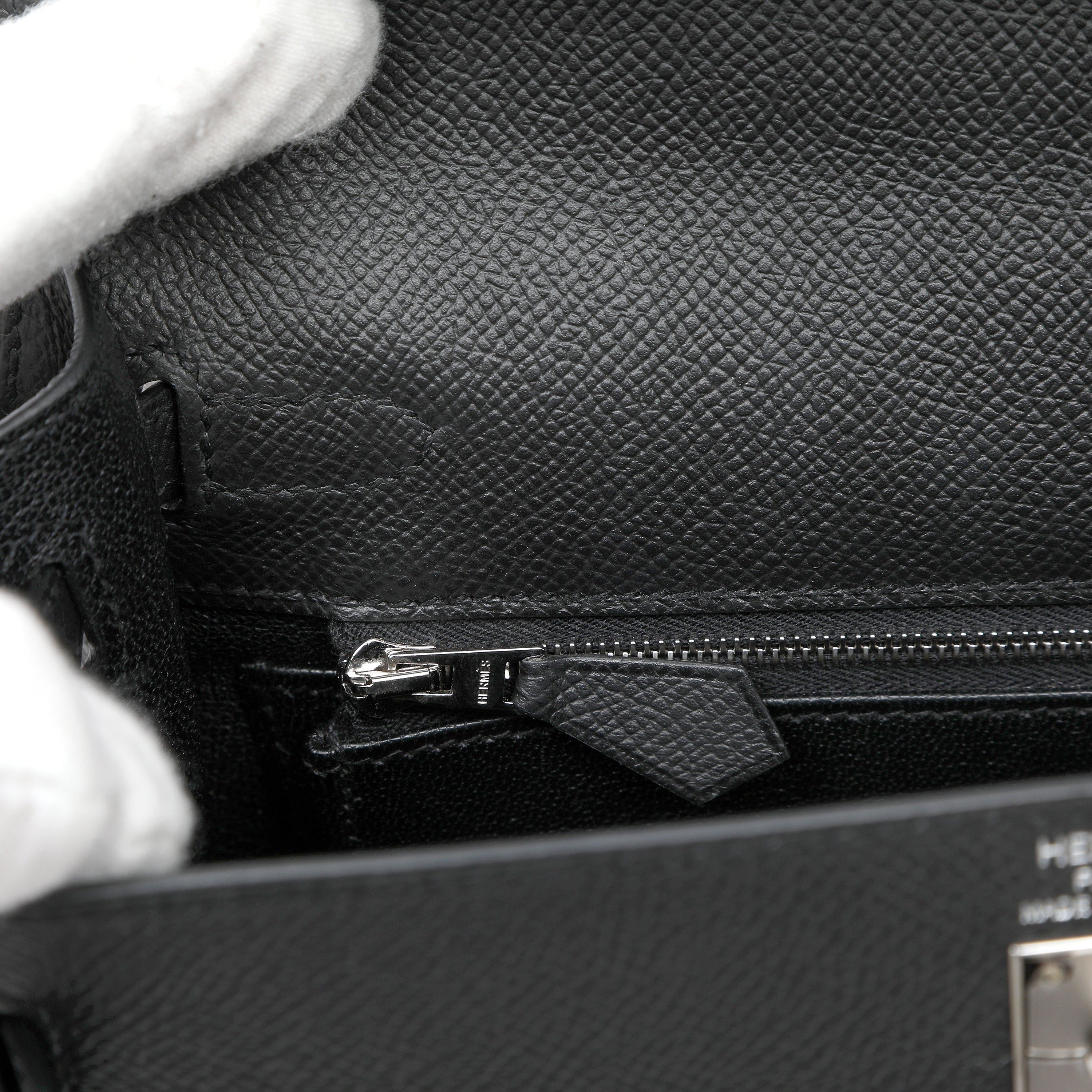 Hermès Kelly Sellier 25cm Black Handbag Epsom Leather w PH