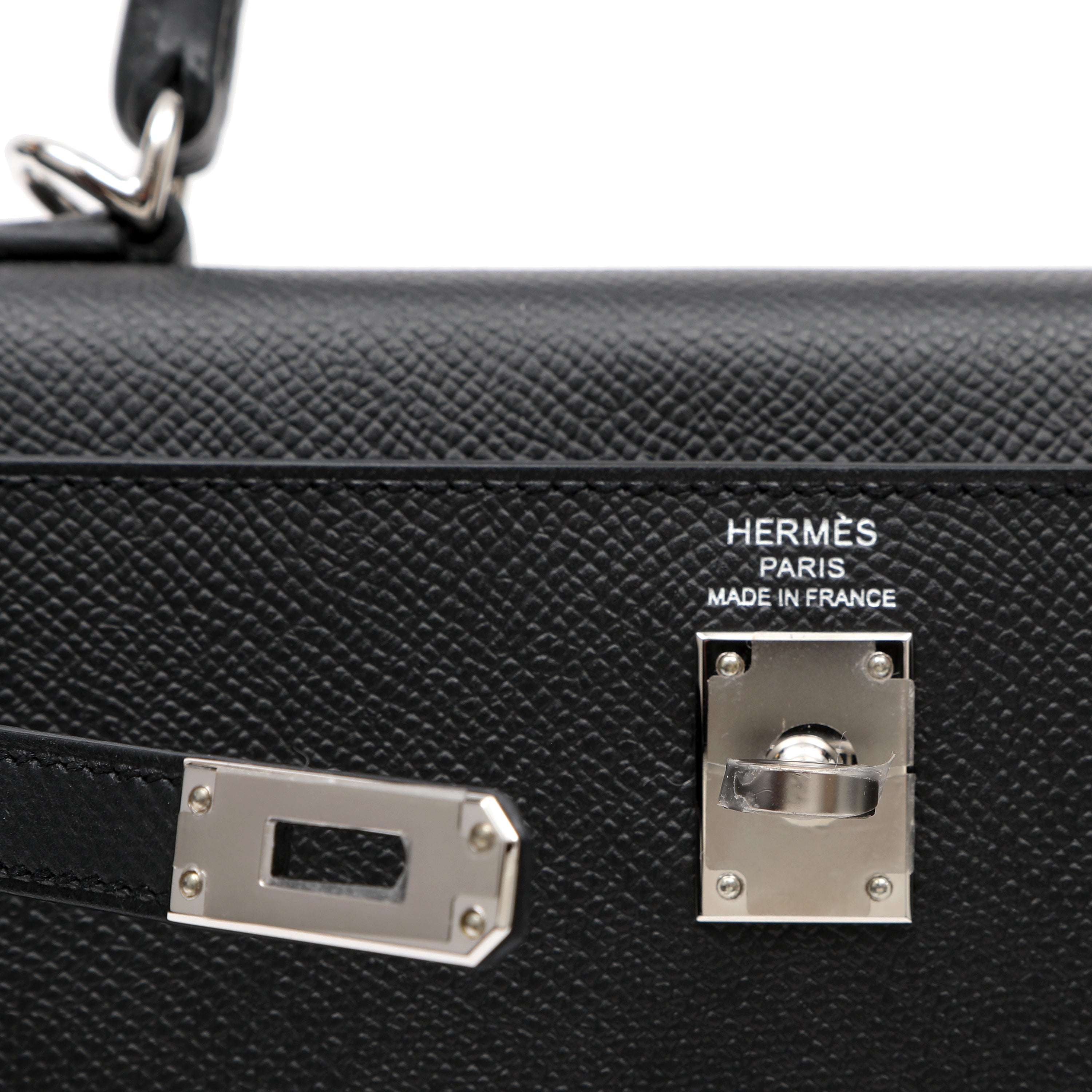 Hermès Kelly Sellier 25cm Black Handbag Epsom Leather w PH